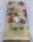 Embroidered soft viscose organza fabric