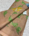 Embroidered soft viscose organza fabric