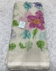 Embroidered soft viscose organza fabric