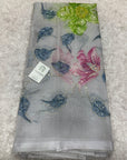 Embroidered soft viscose organza fabric