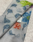 Embroidered soft viscose organza fabric