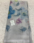 Embroidered soft viscose organza fabric