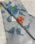 Embroidered soft viscose organza fabric