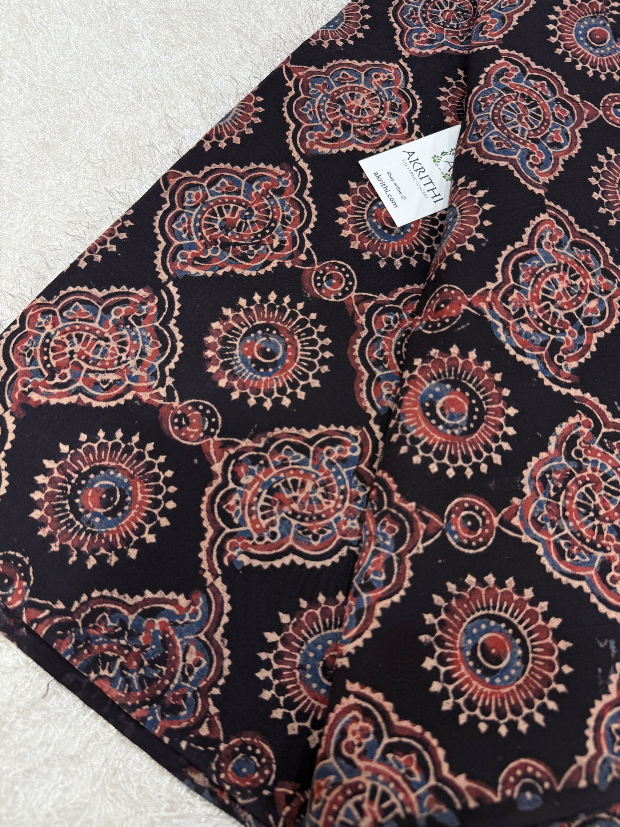 Ajrakh Hand block cotton fabric