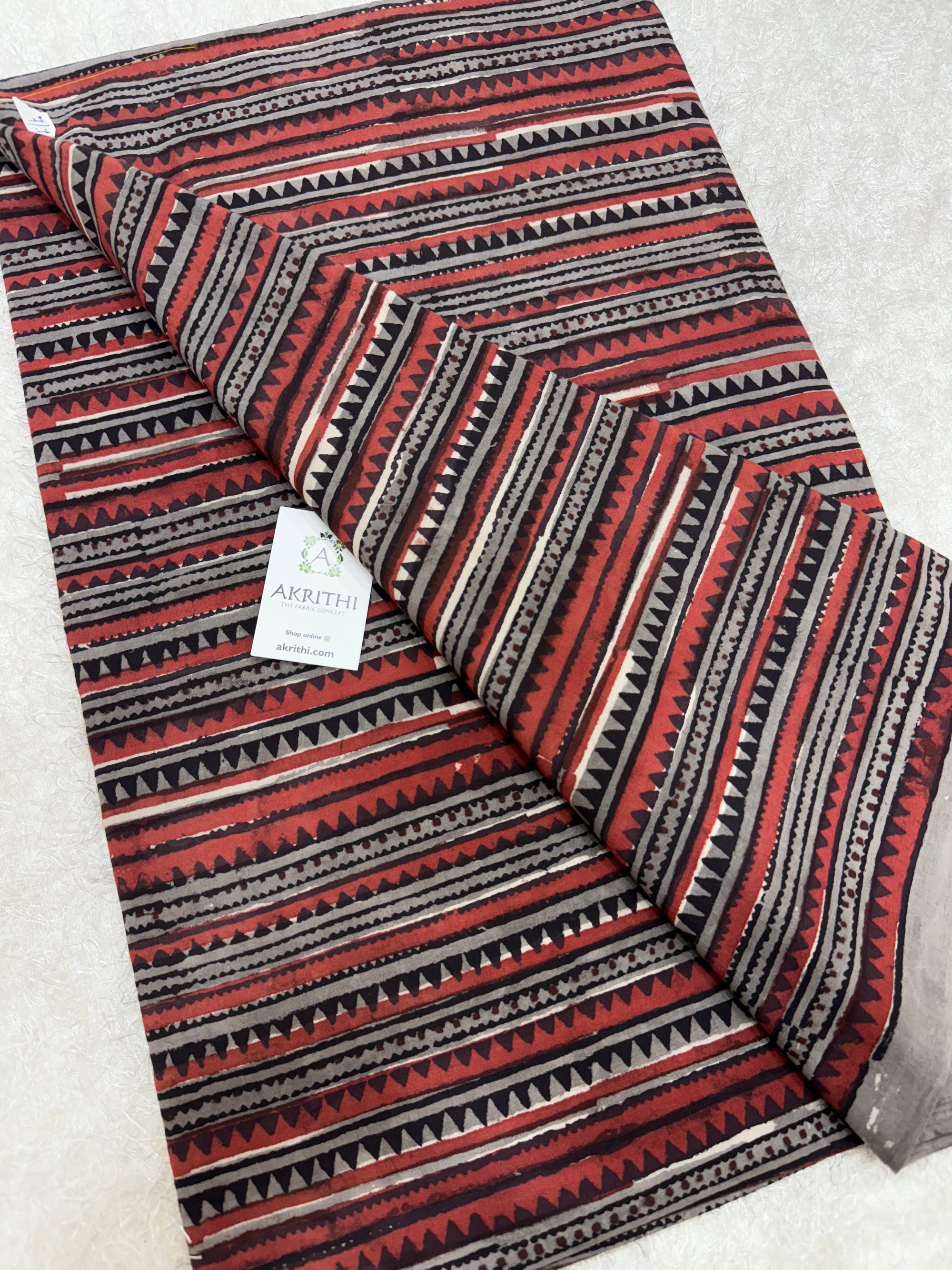 Ajrakh dabu Hand block cotton fabric