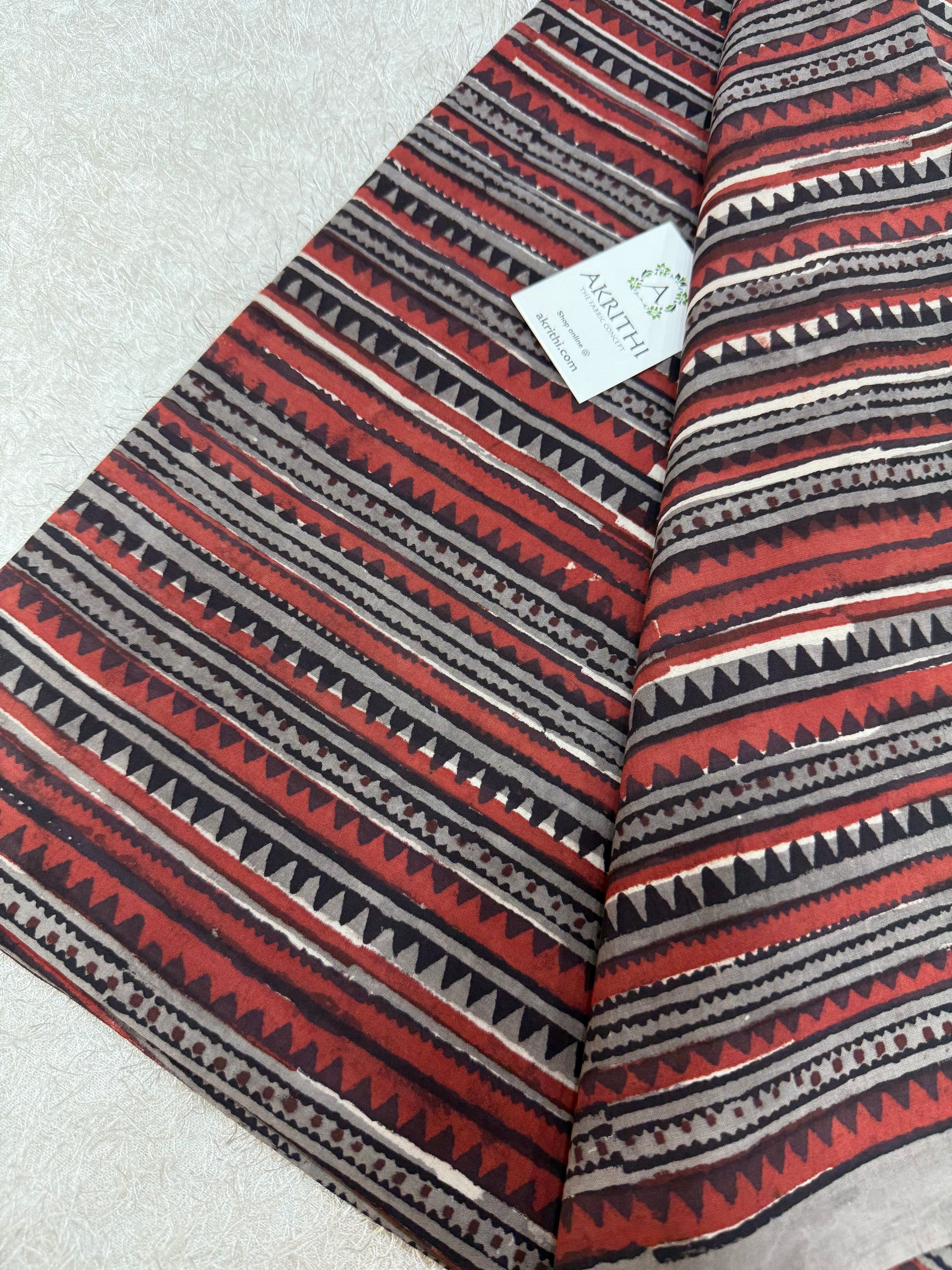 Ajrakh dabu Hand block cotton fabric