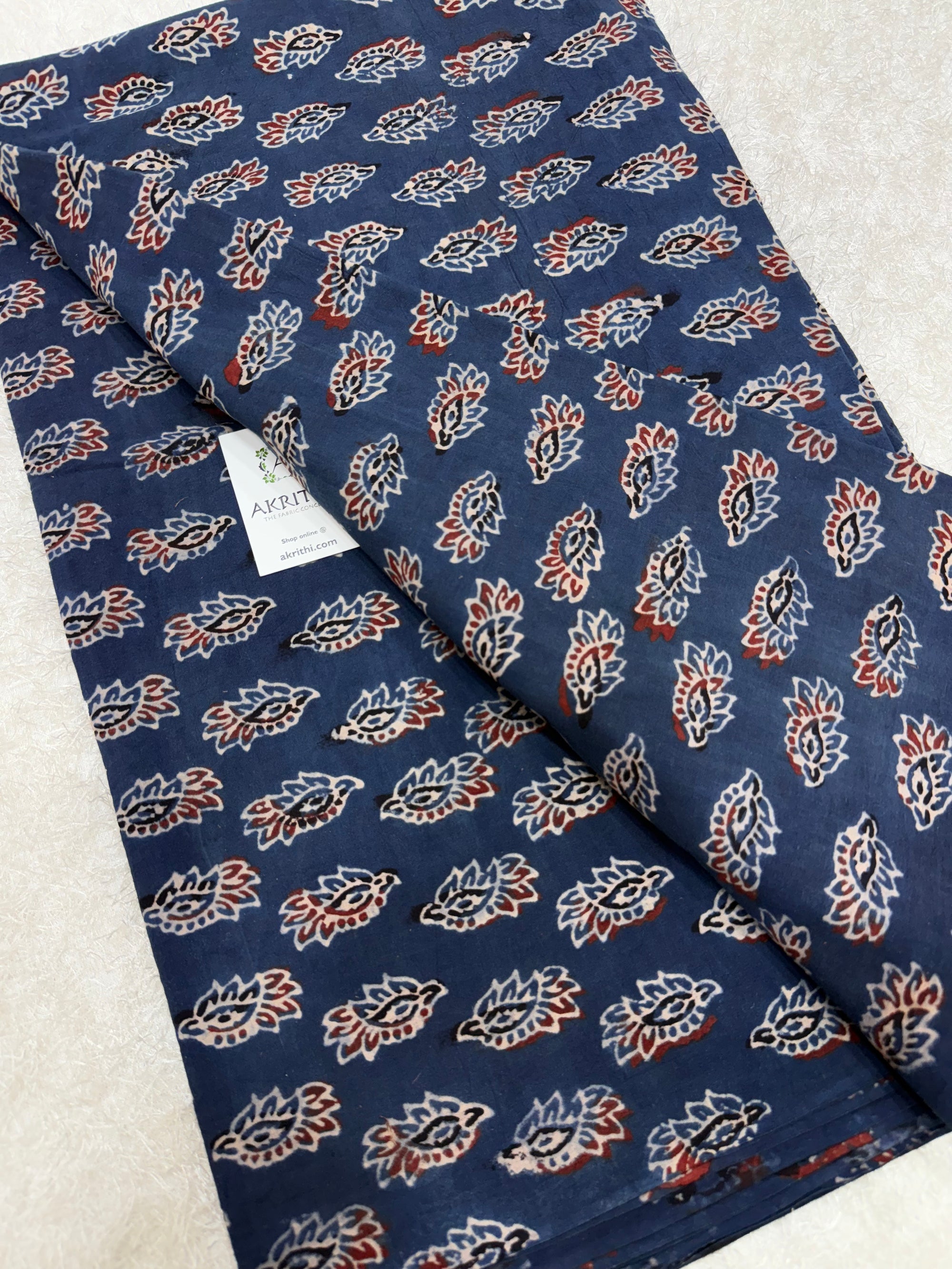 Ajrakh Hand block cotton fabric