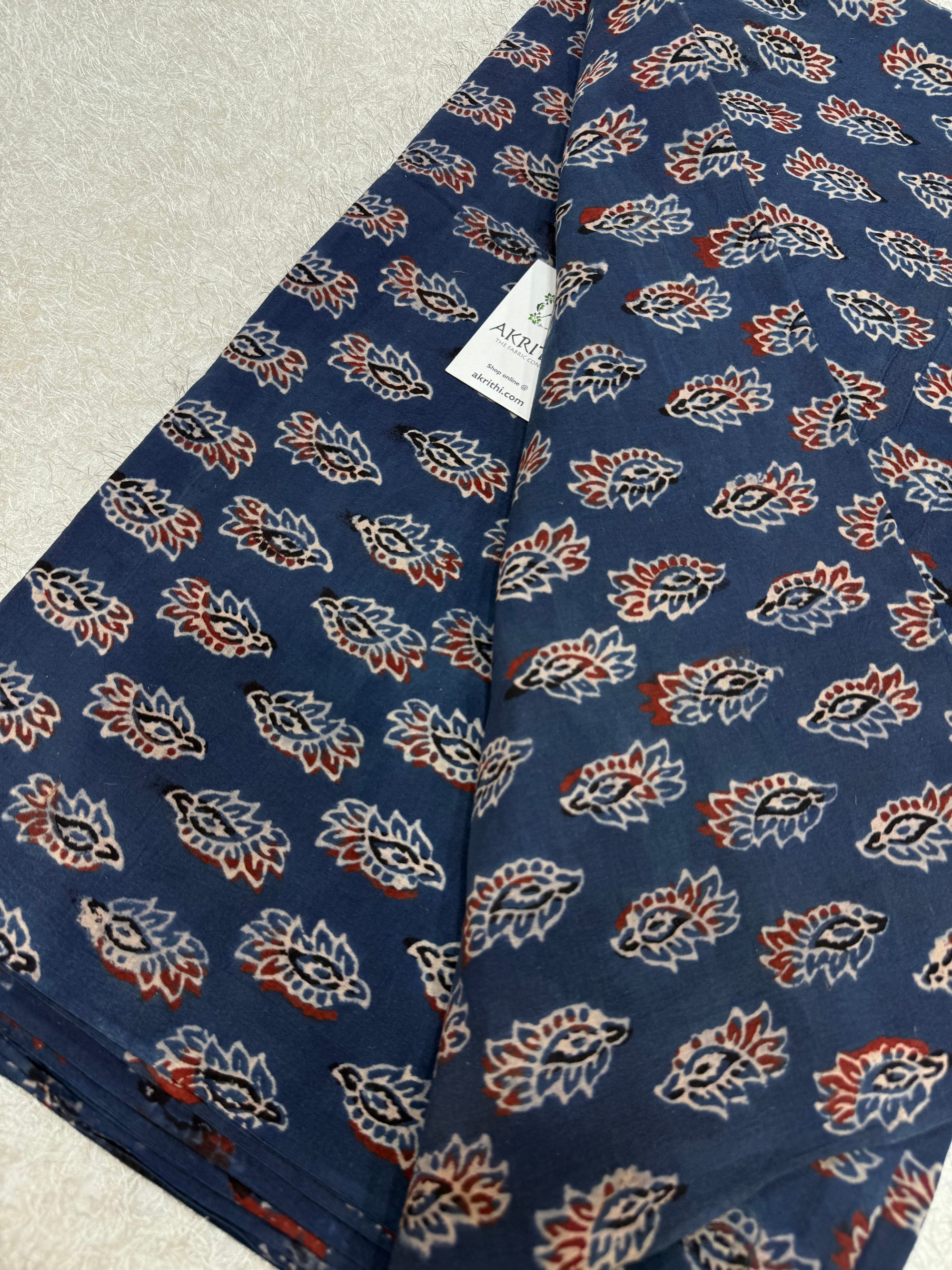 Ajrakh Hand block cotton fabric