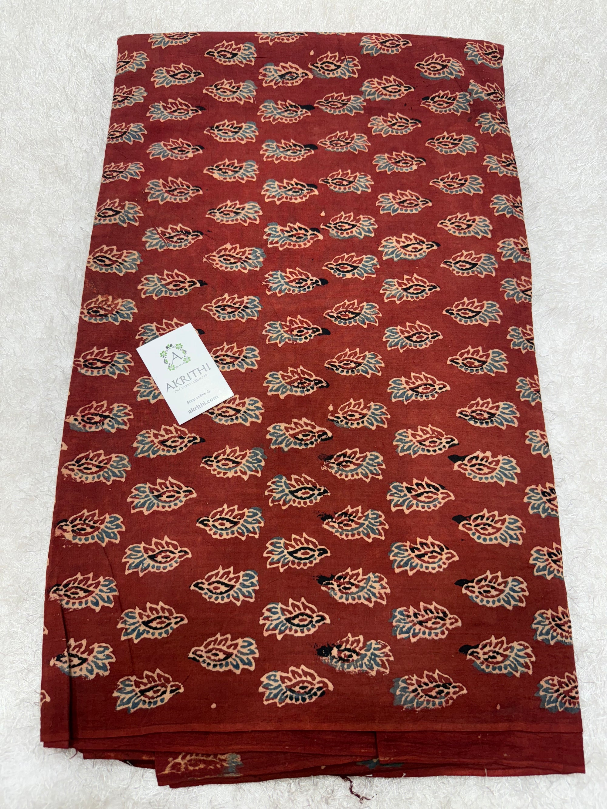 Ajrakh Hand block cotton fabric