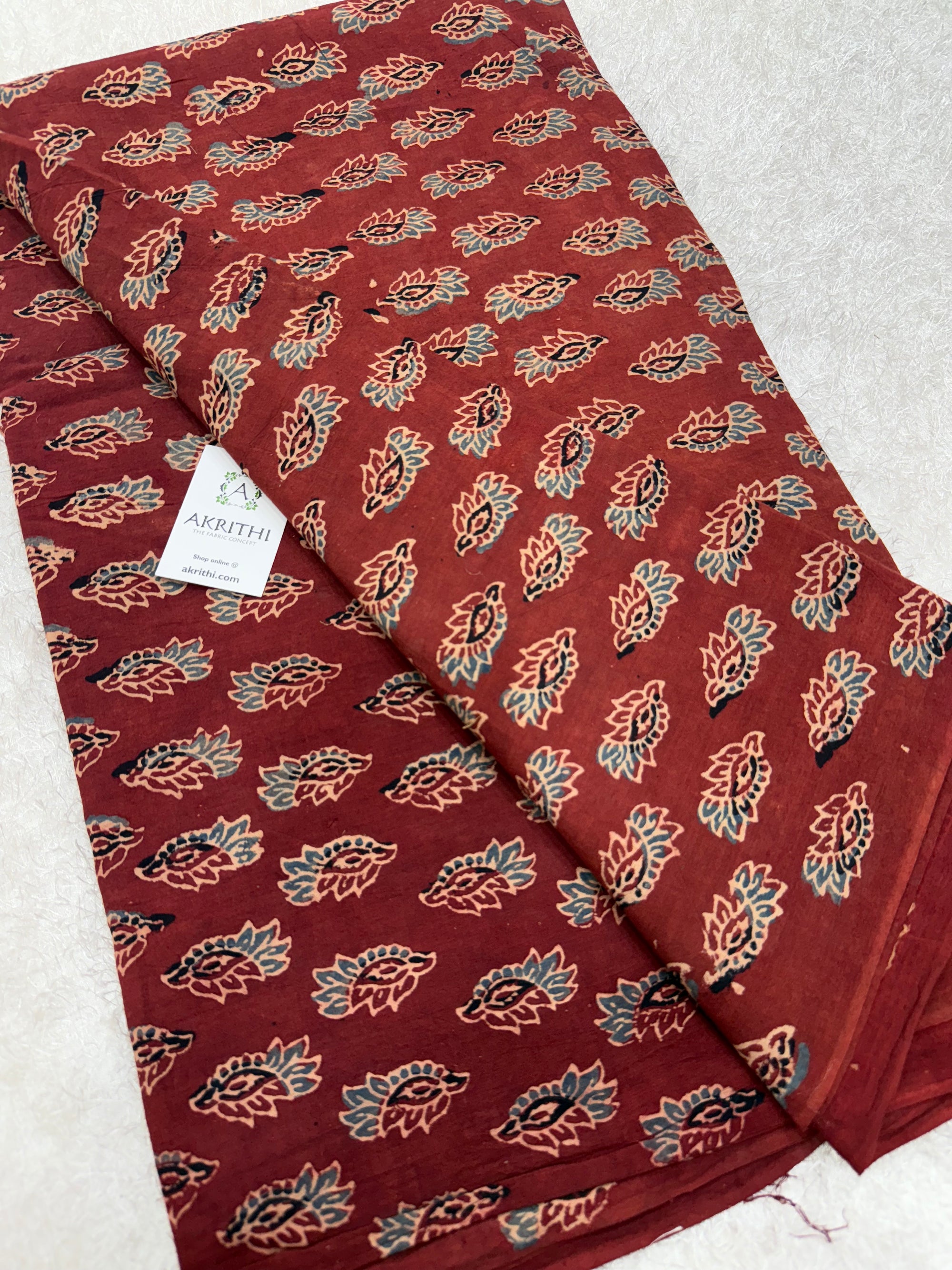 Ajrakh Hand block cotton fabric