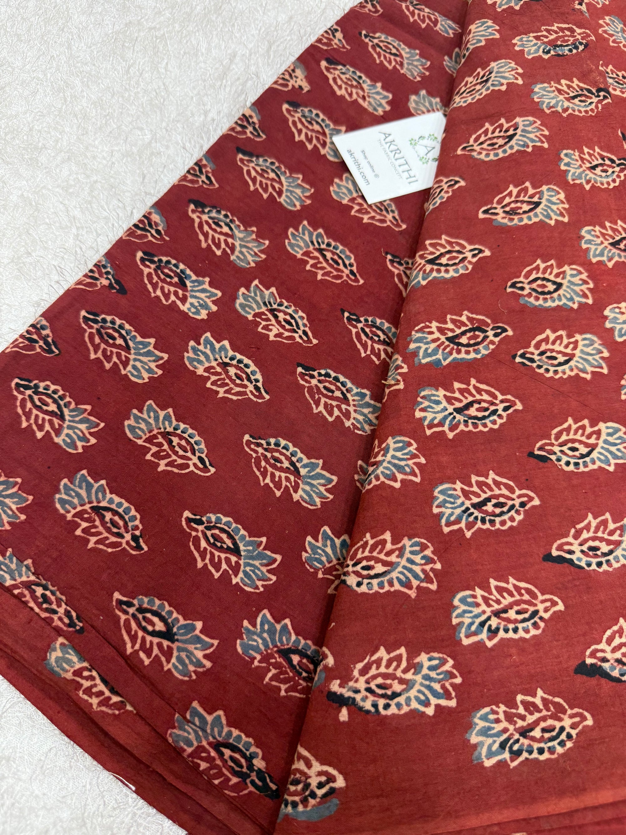 Ajrakh Hand block cotton fabric