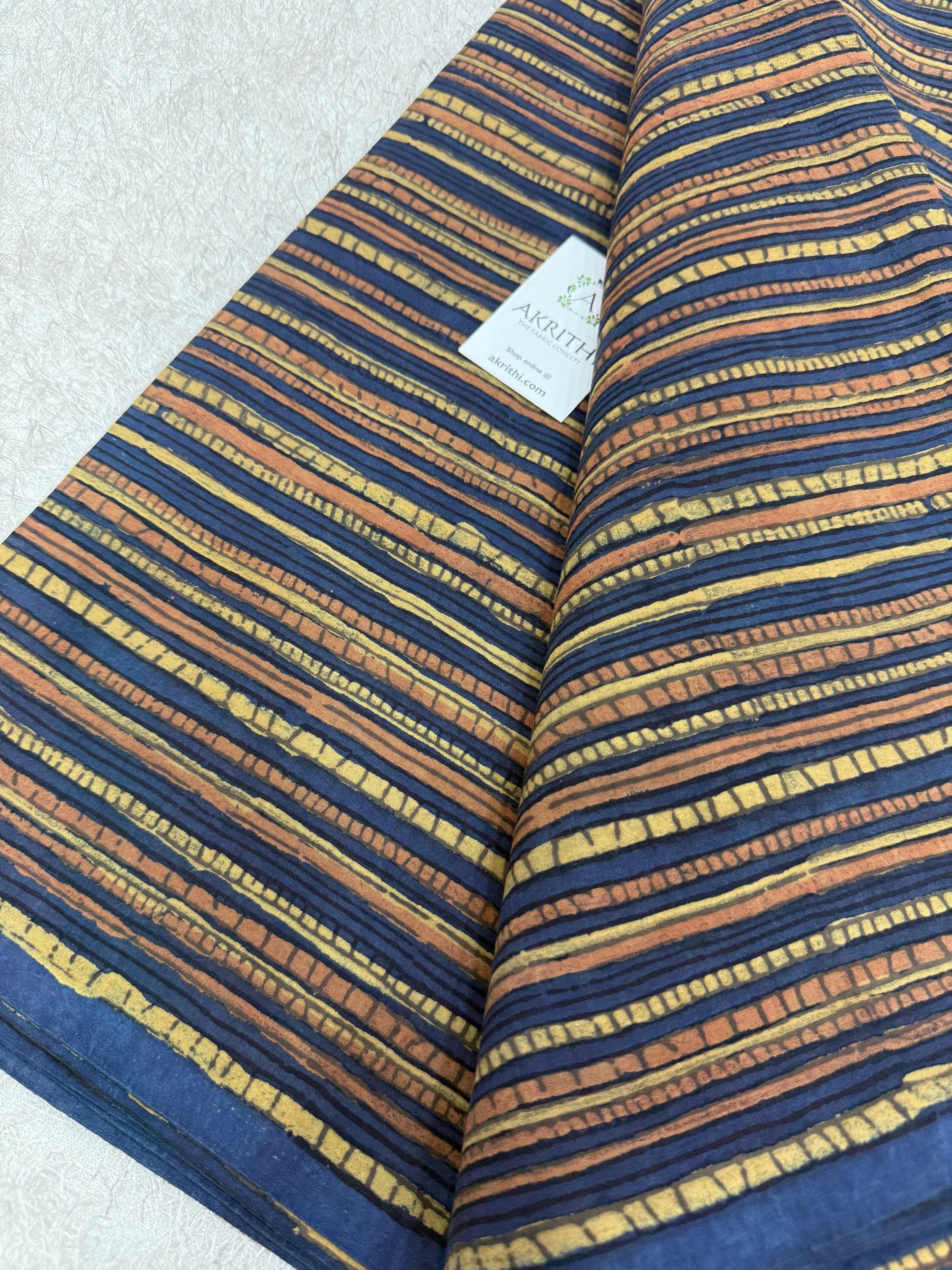 Ajrakh Hand block cotton fabric