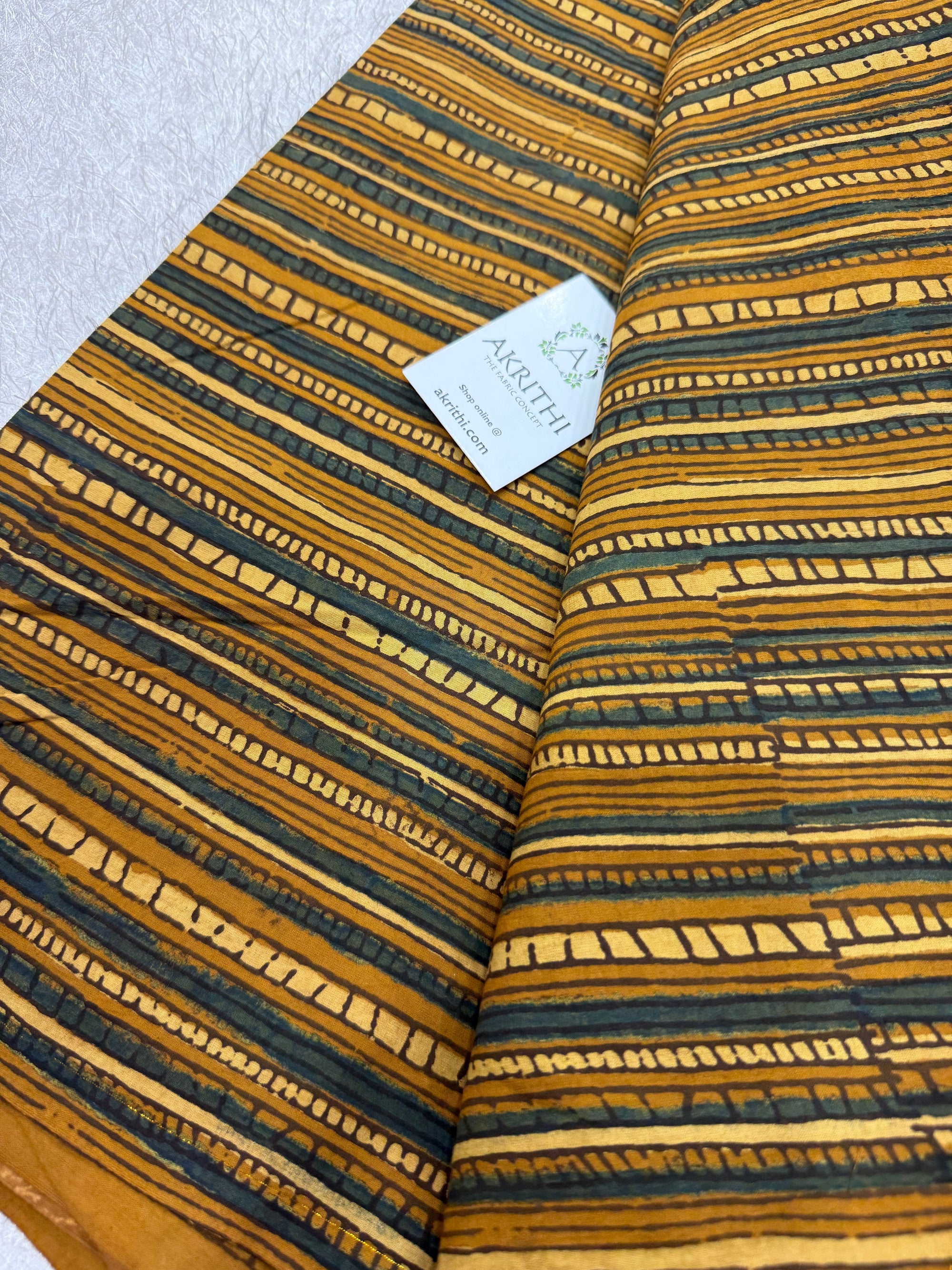 Ajrakh Hand block cotton fabric