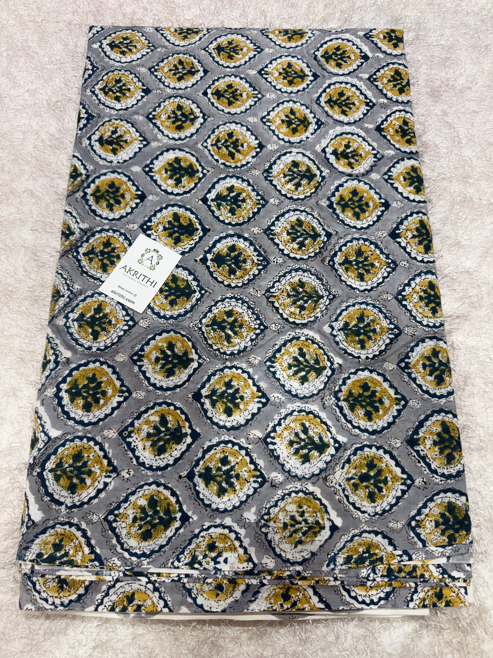Hand block pure cotton fabric