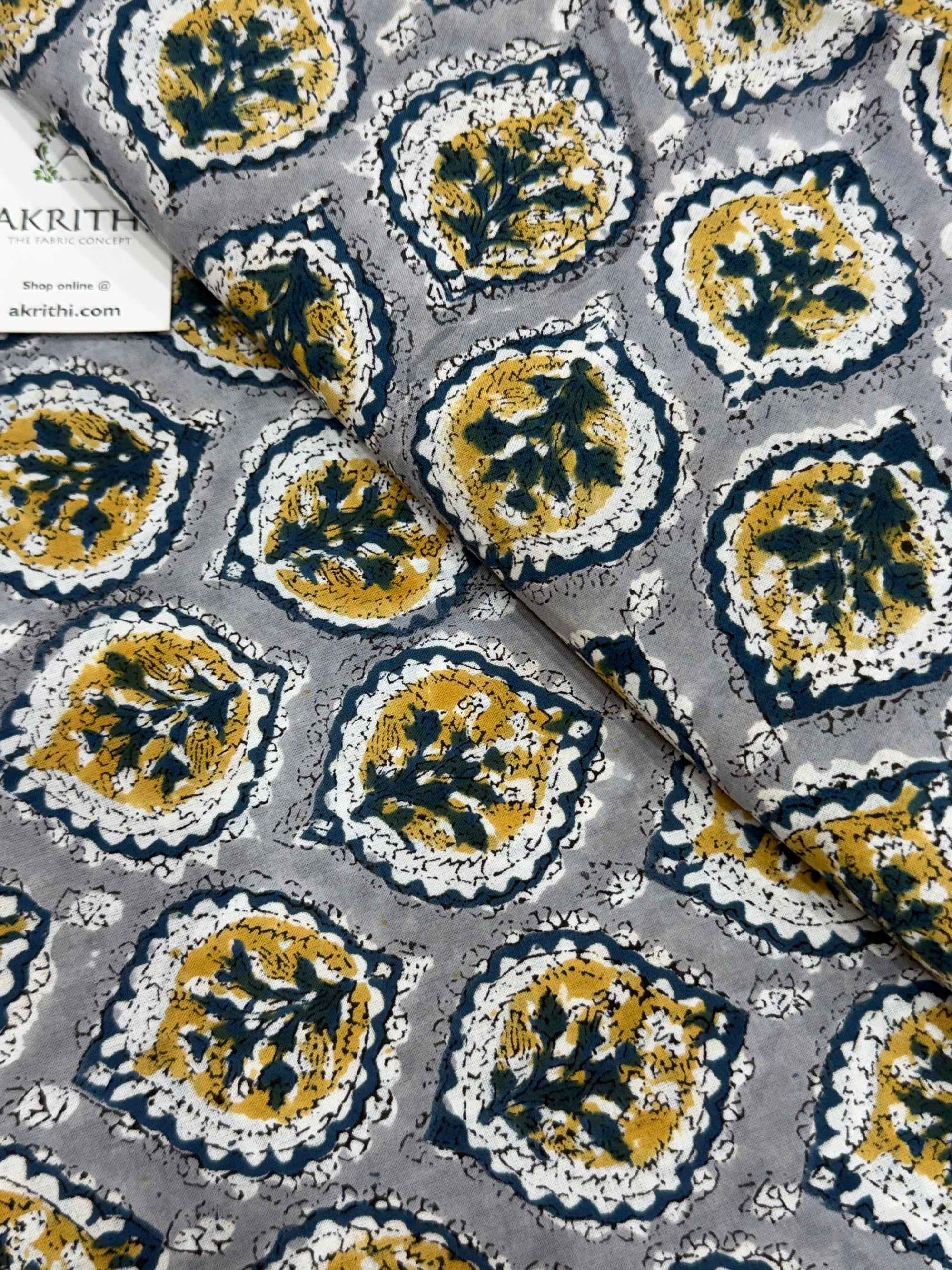 Hand block pure cotton fabric