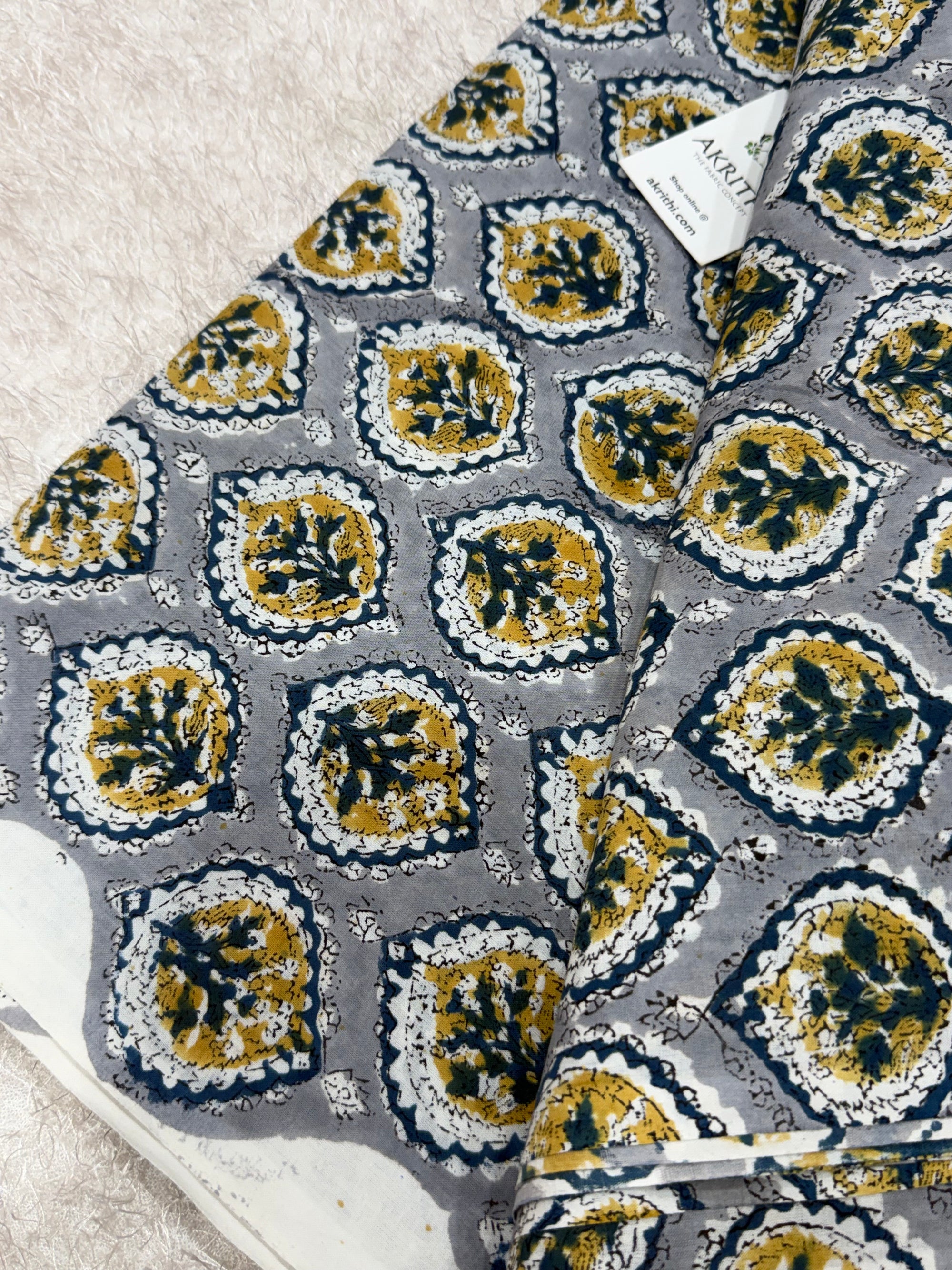 Hand block pure cotton fabric