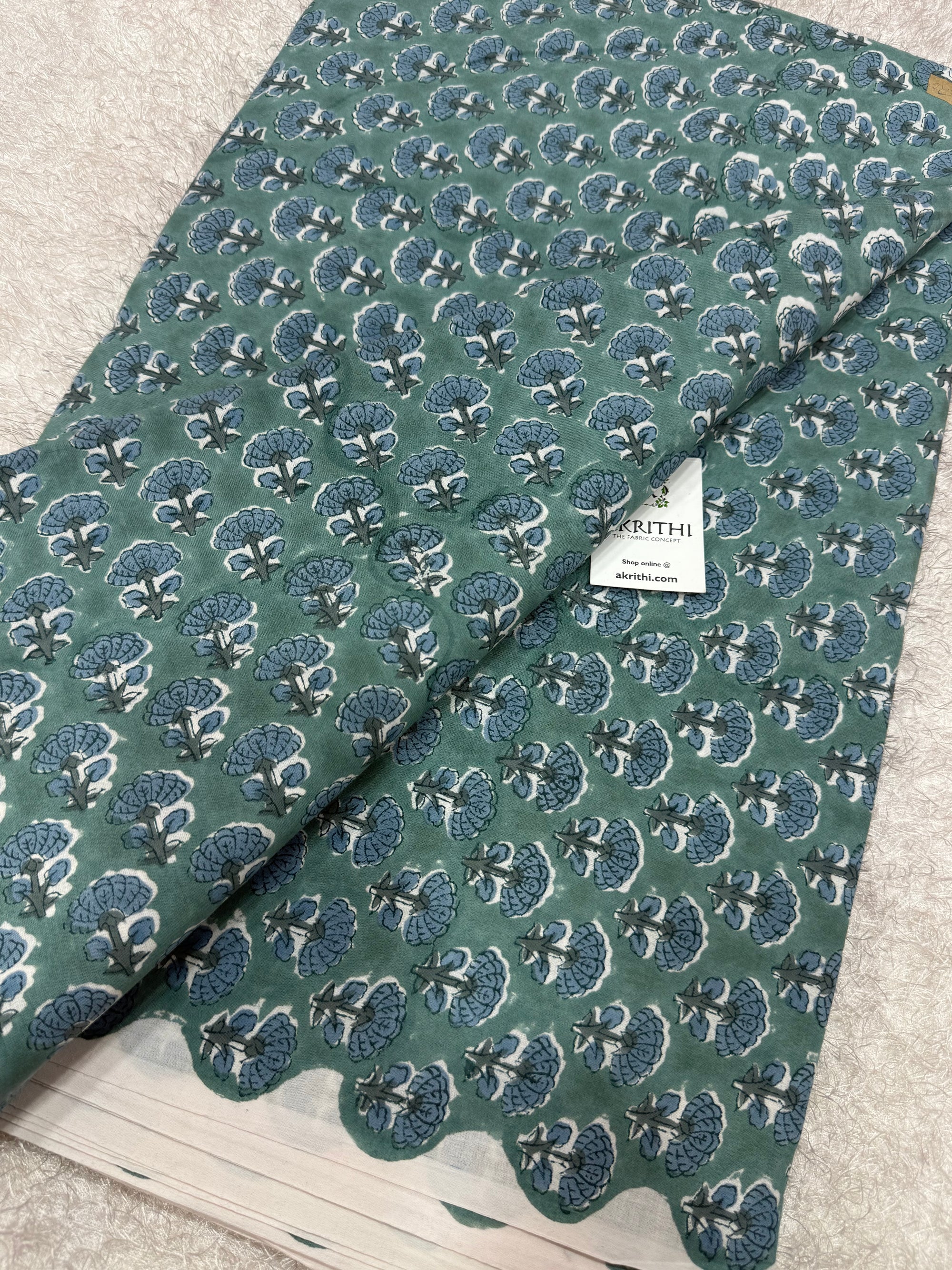 Hand block pure cotton fabric