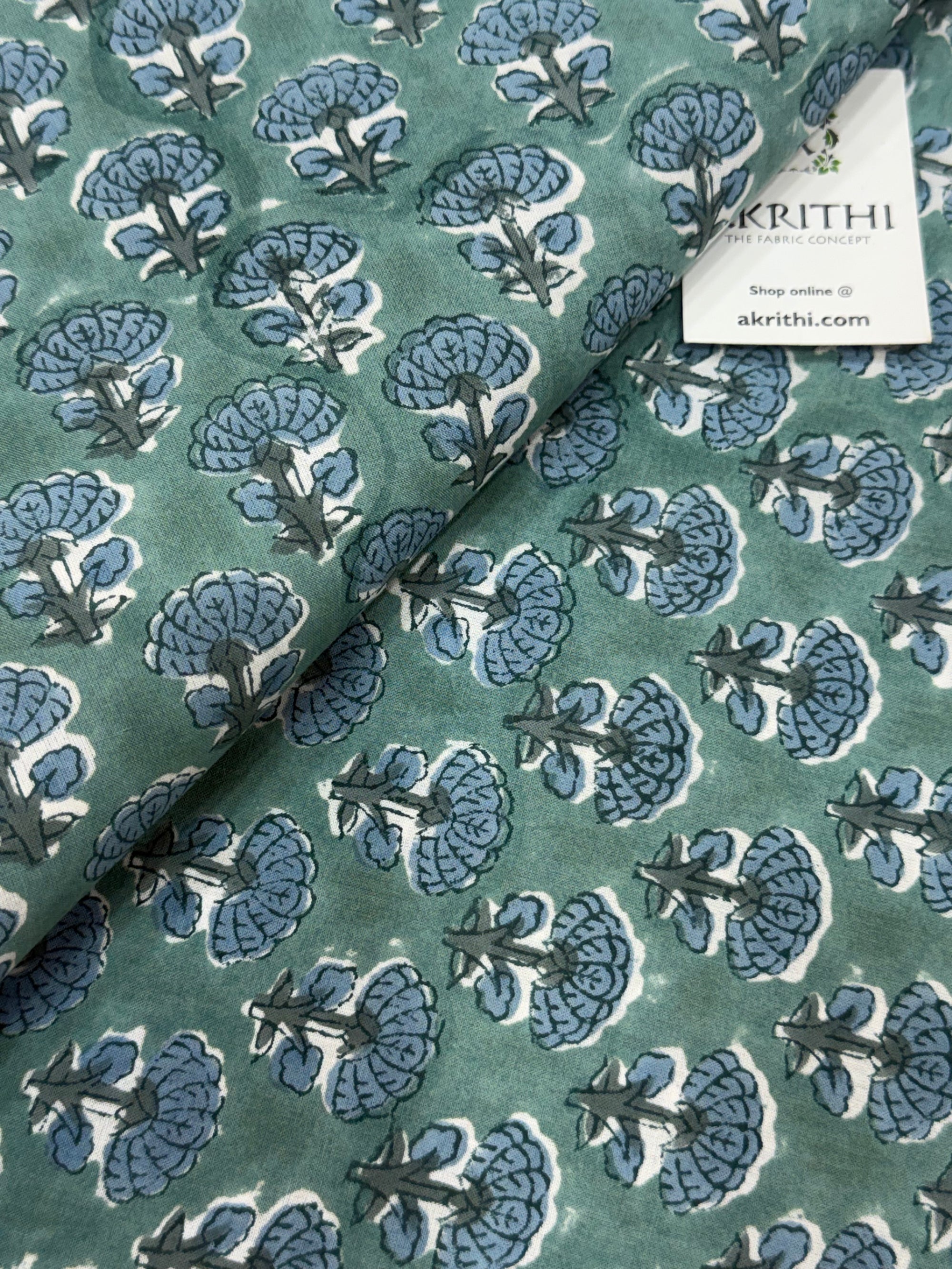 Hand block pure cotton fabric