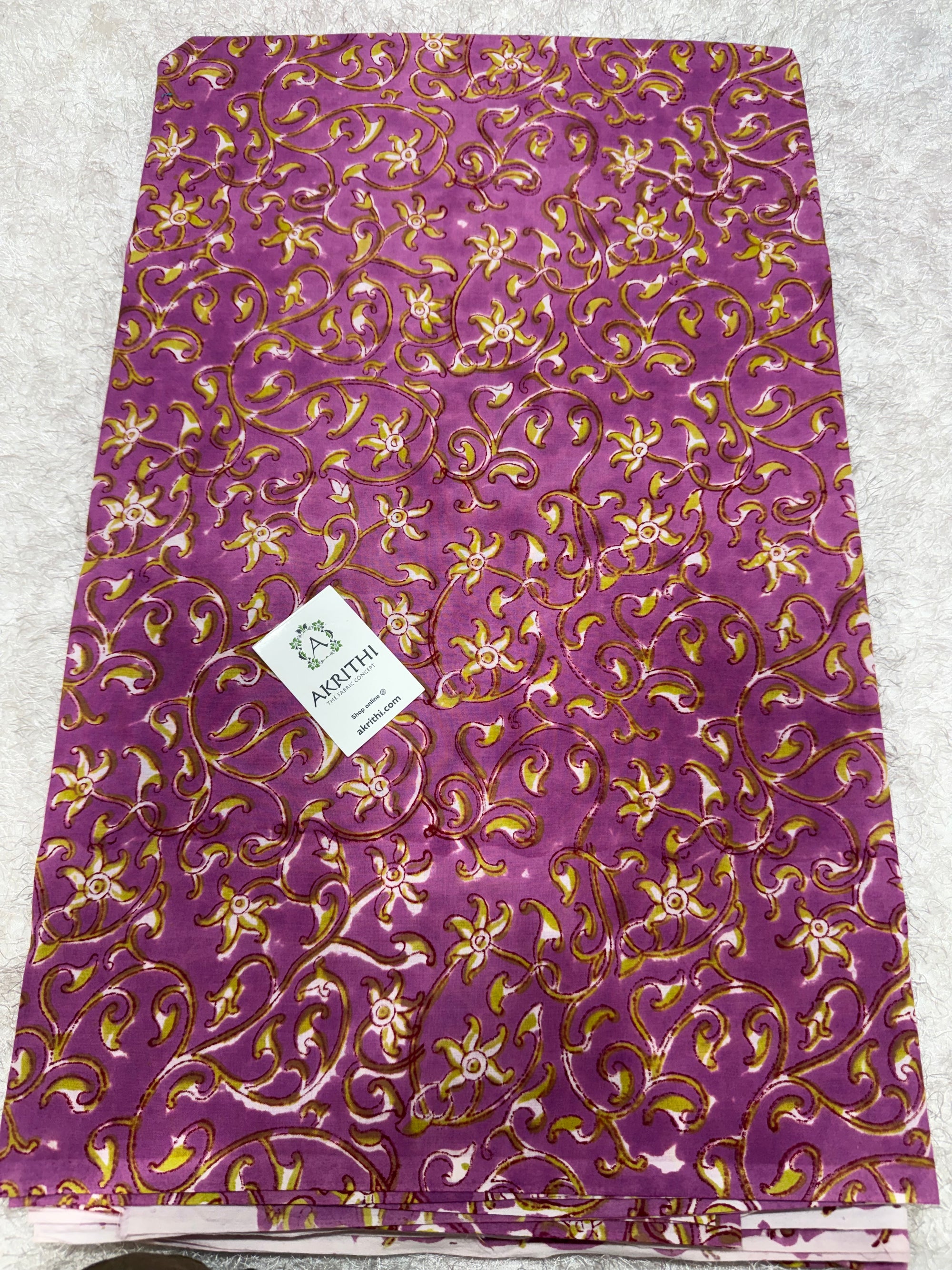 Hand block pure cotton fabric