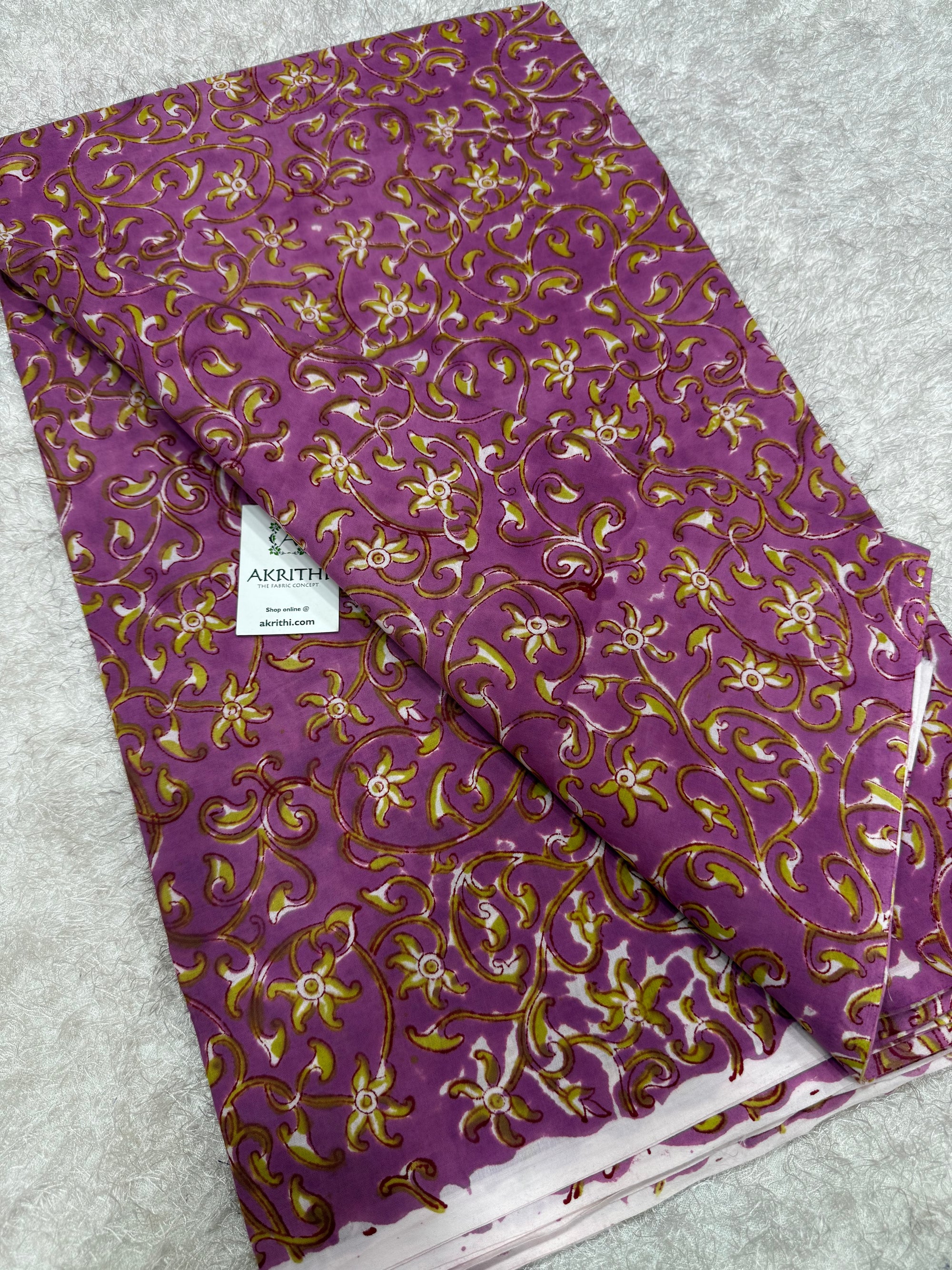 Hand block pure cotton fabric