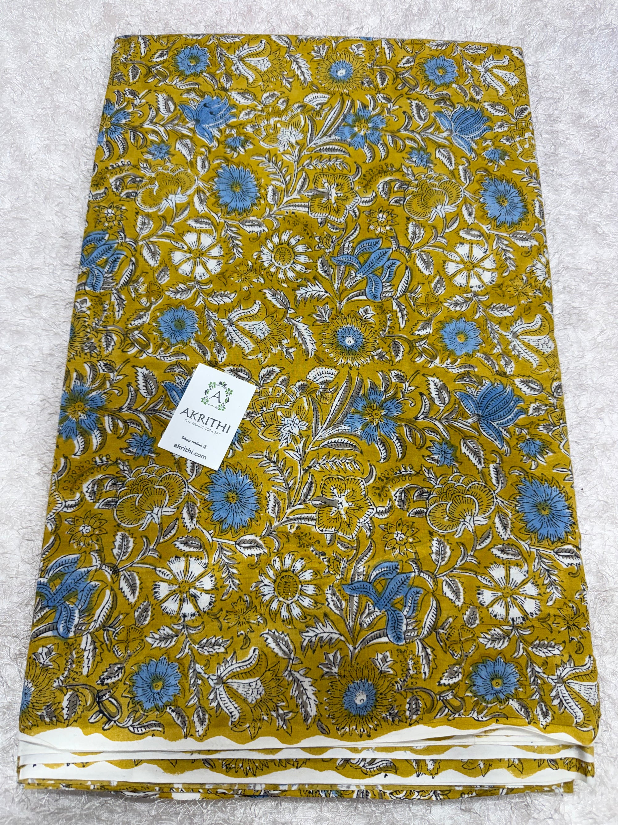 Hand block pure cotton fabric