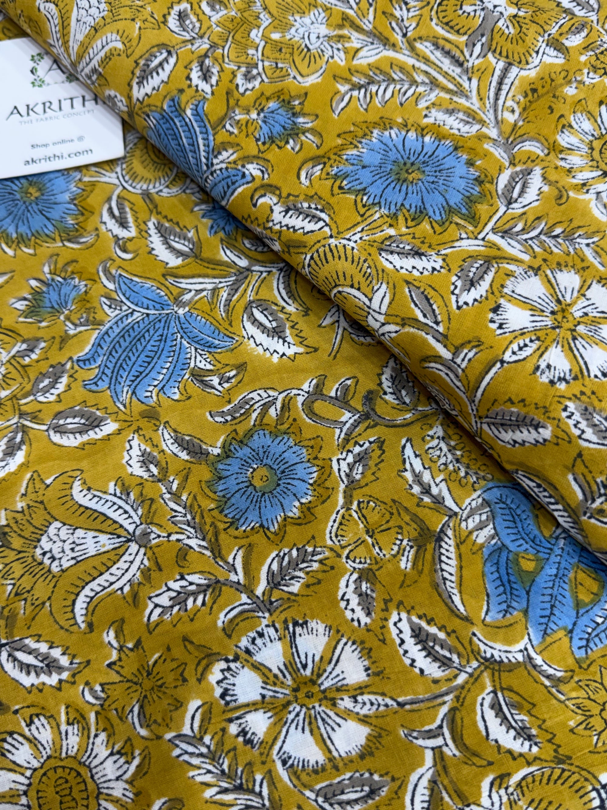 Hand block pure cotton fabric