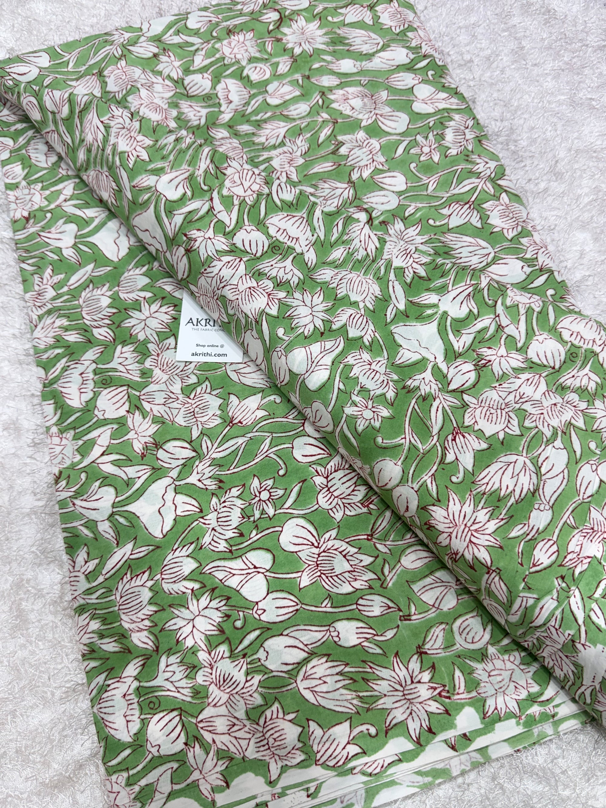 Hand block pure cotton fabric