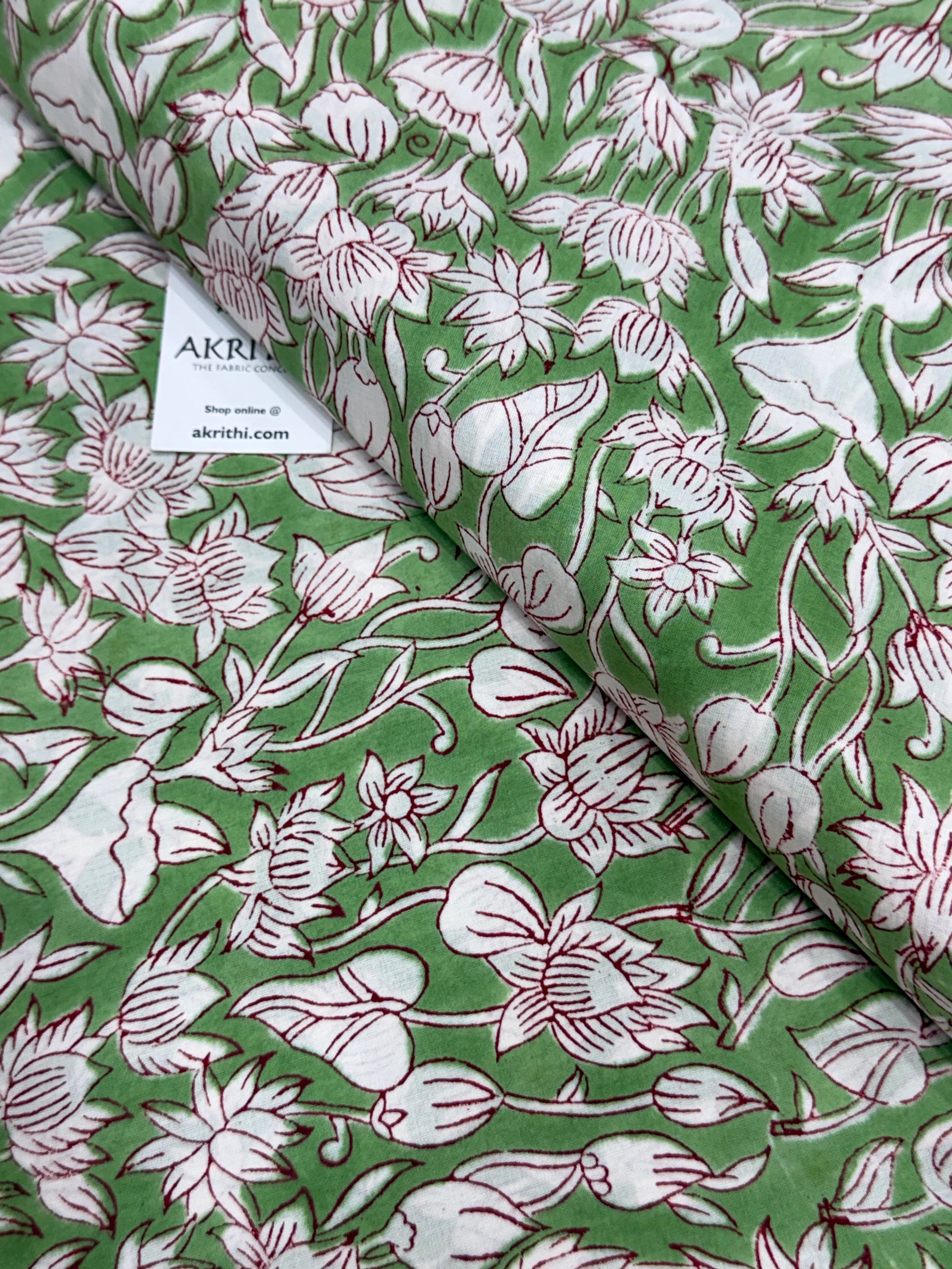 Hand block pure cotton fabric