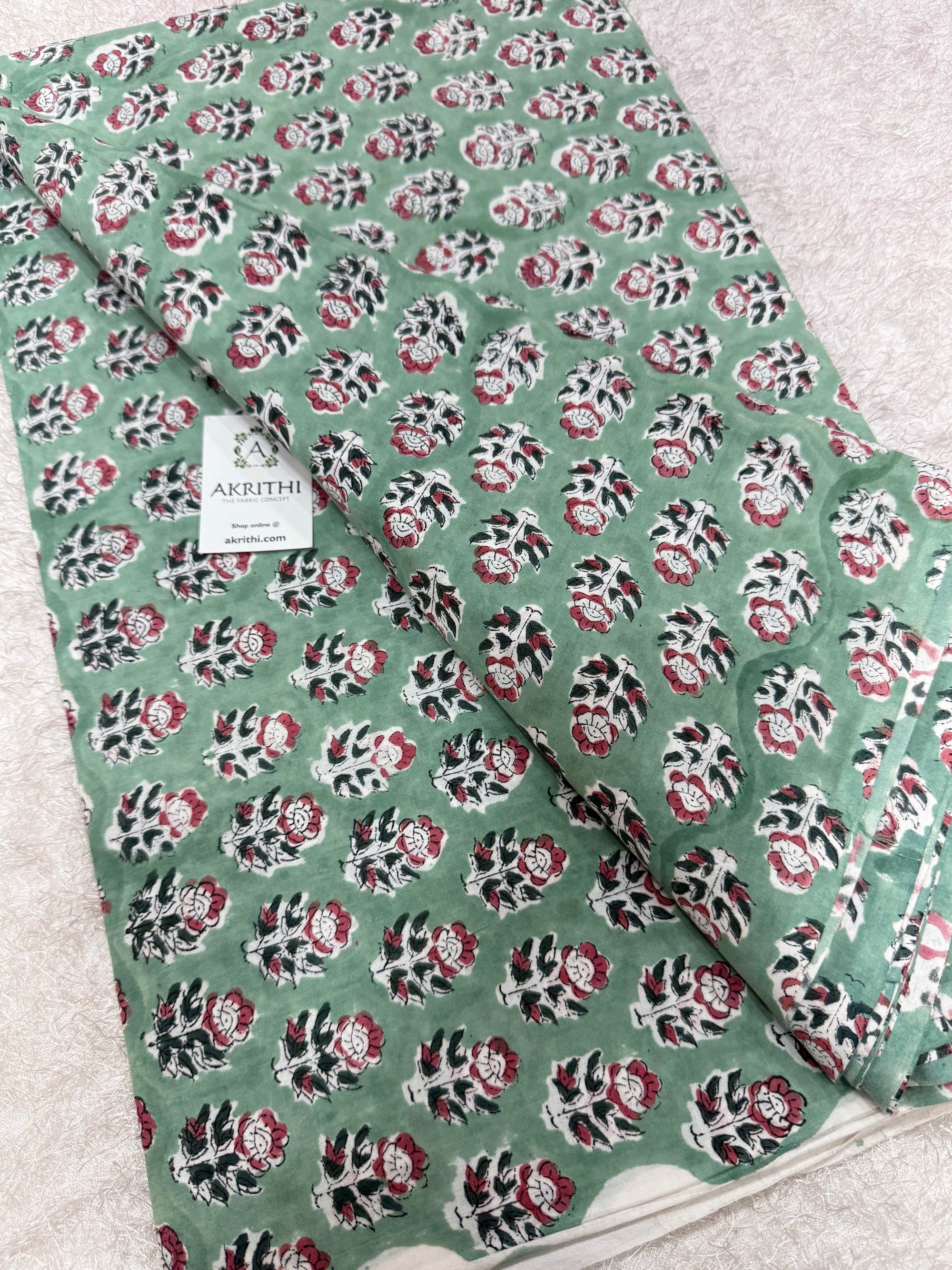 Hand block pure cotton fabric