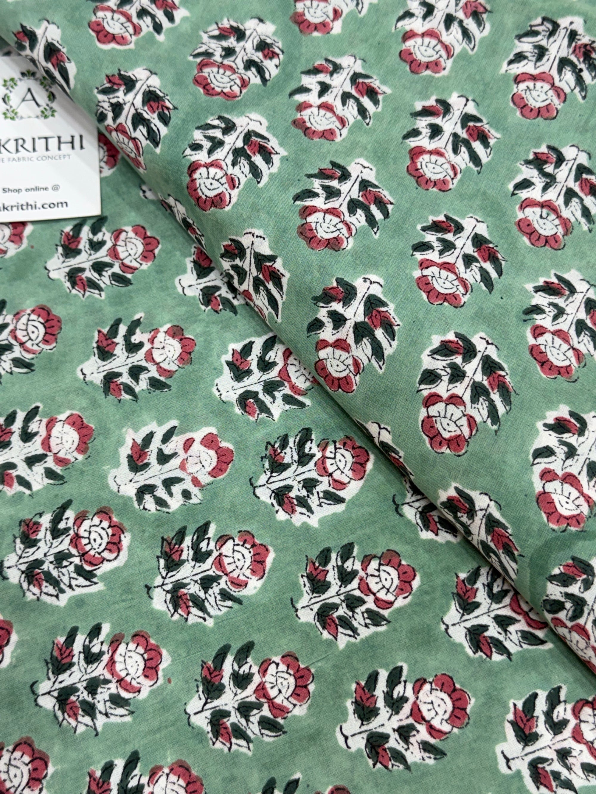 Hand block pure cotton fabric