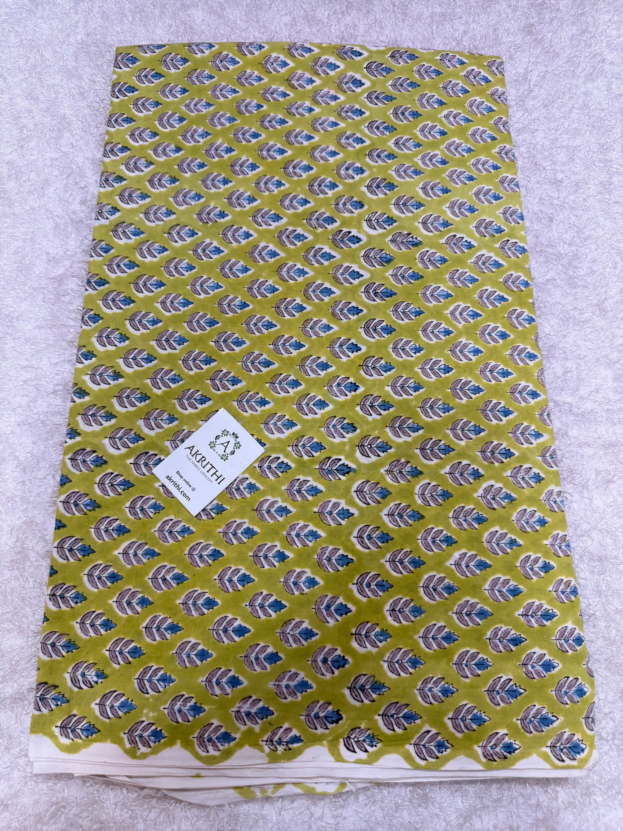 Hand block pure cotton fabric