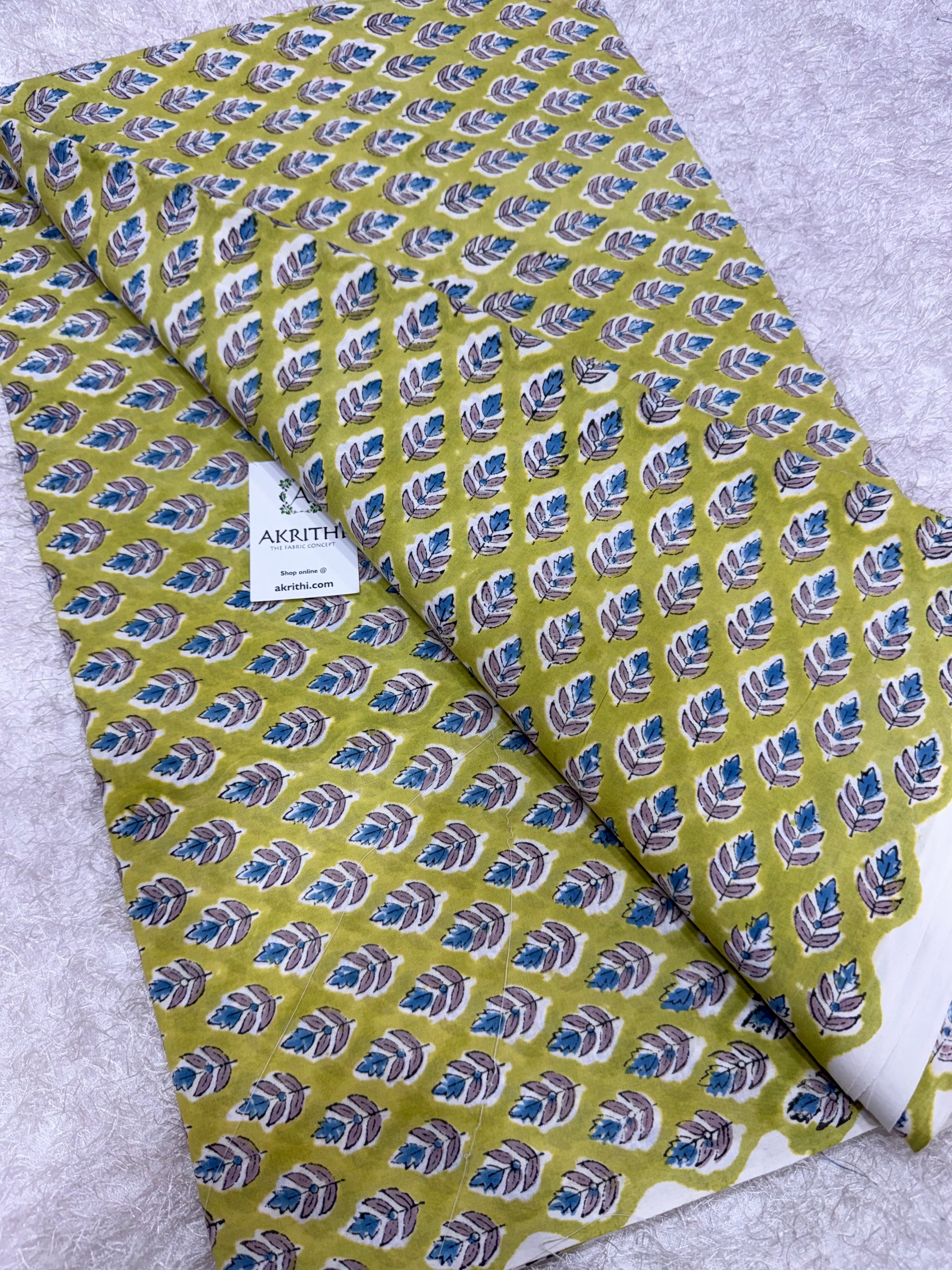 Hand block pure cotton fabric