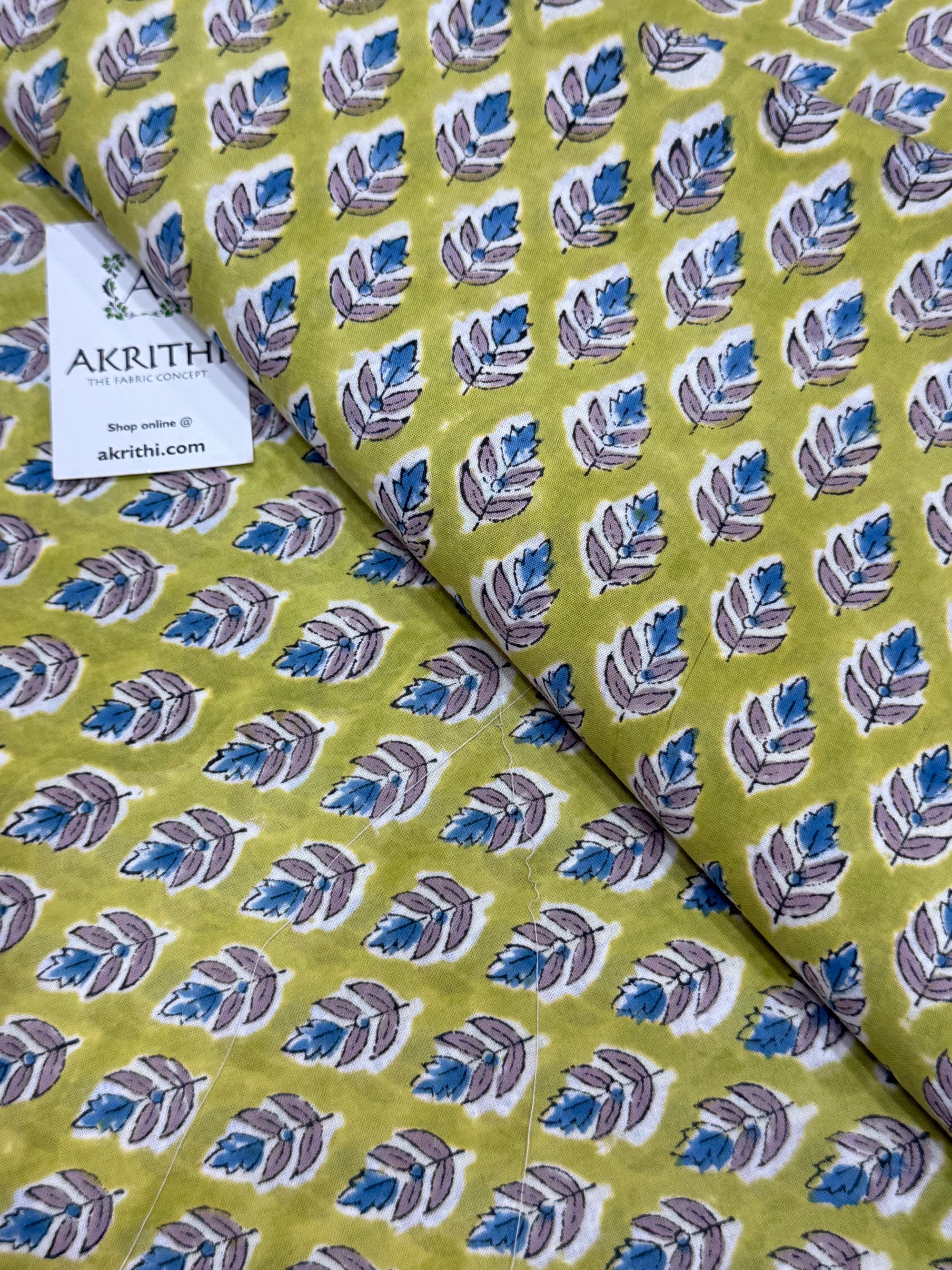 Hand block pure cotton fabric