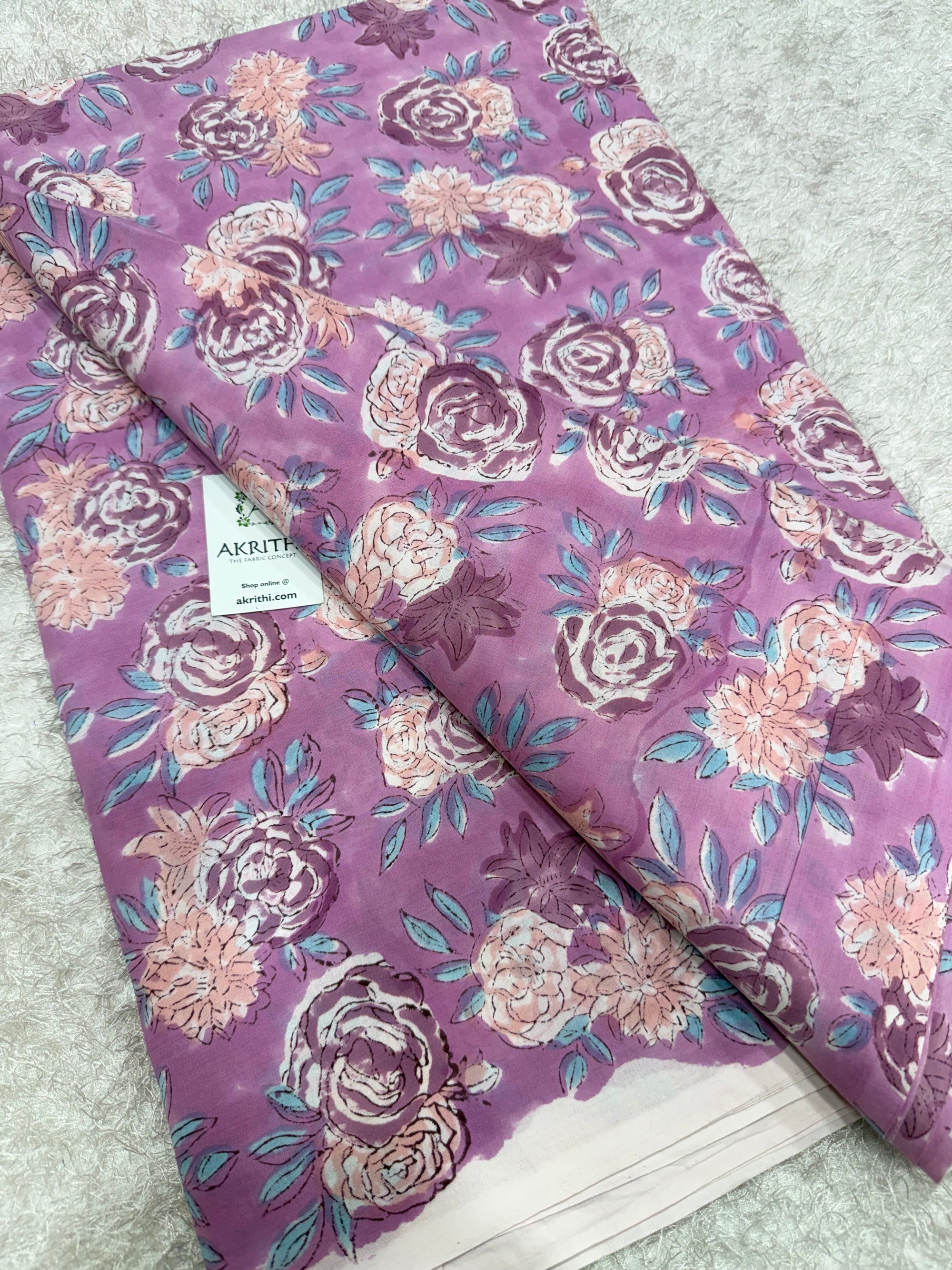 Hand block pure cotton fabric