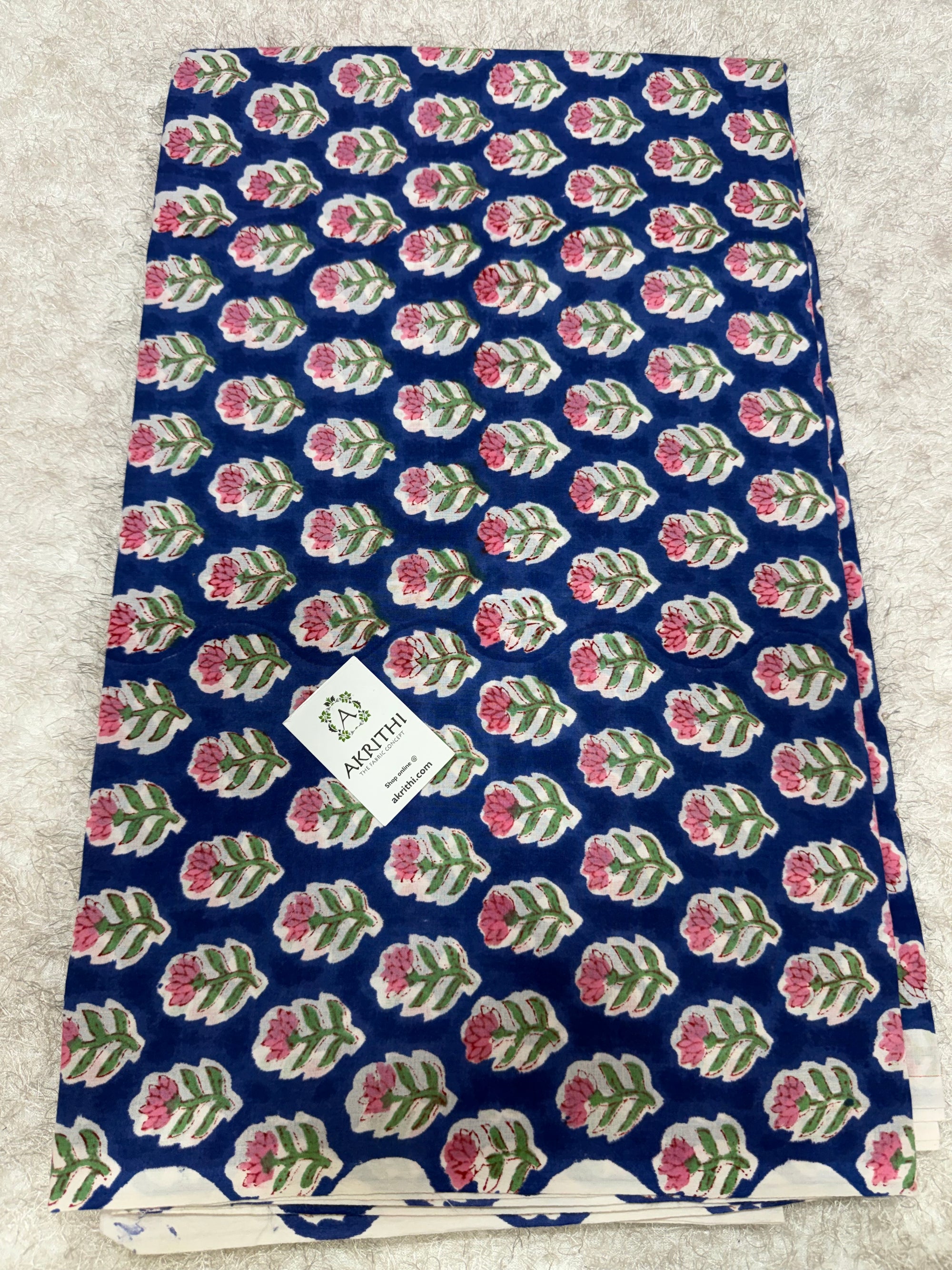 Hand block pure cotton fabric