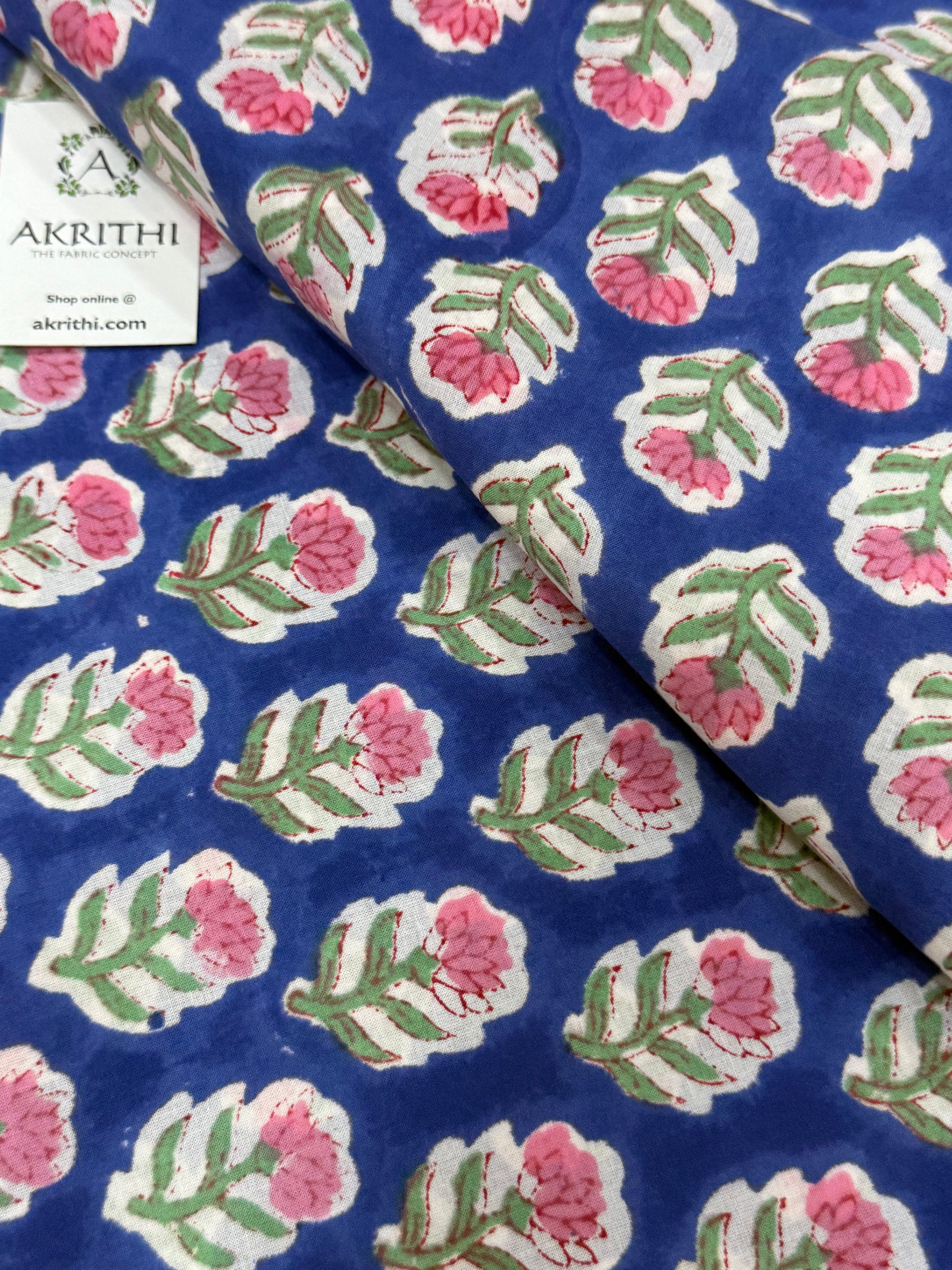 Hand block pure cotton fabric