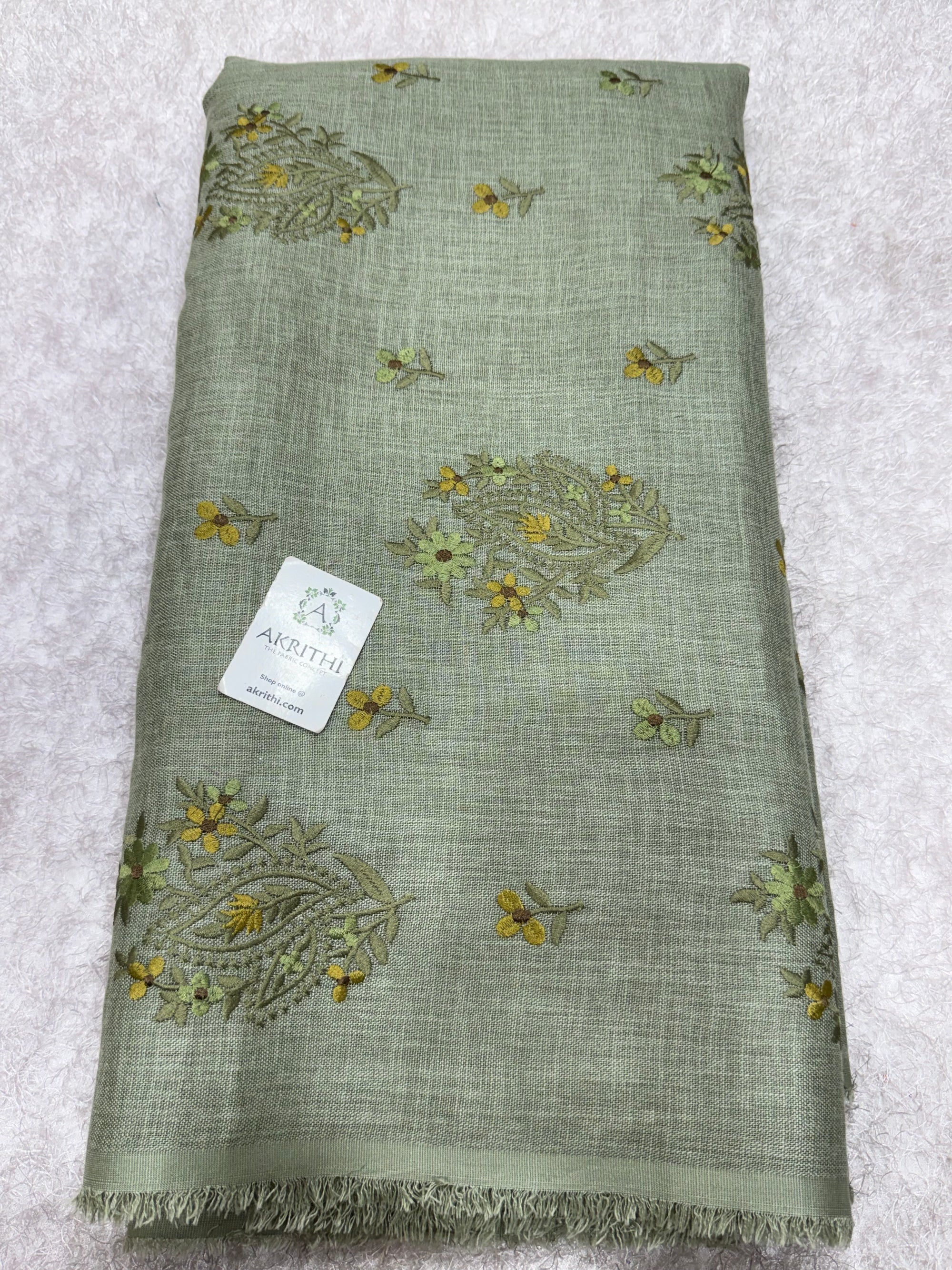 Embroidered linen fabric