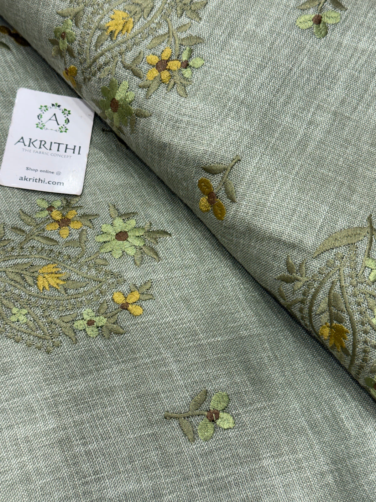 Embroidered linen fabric