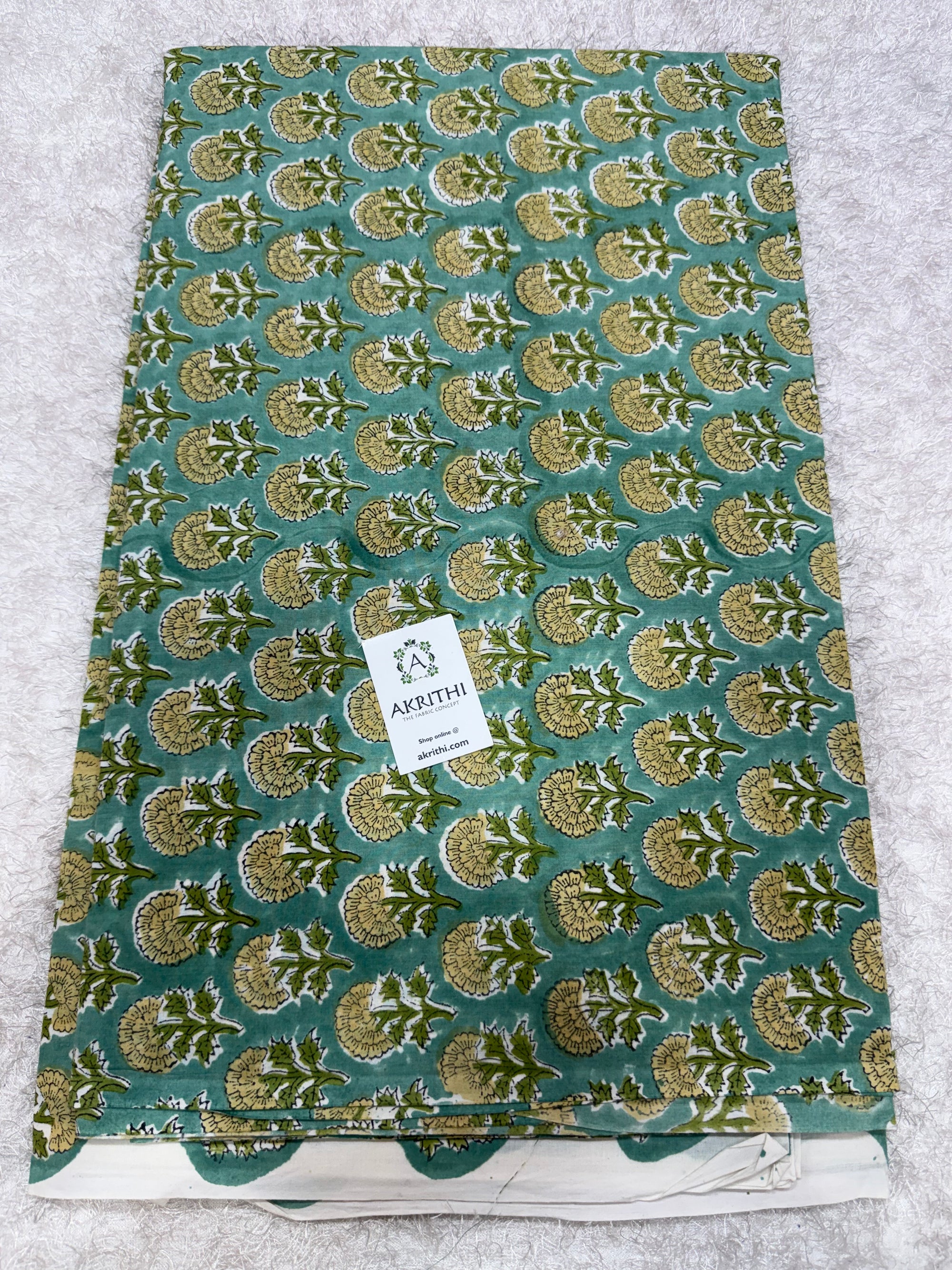 Hand block pure cotton fabric