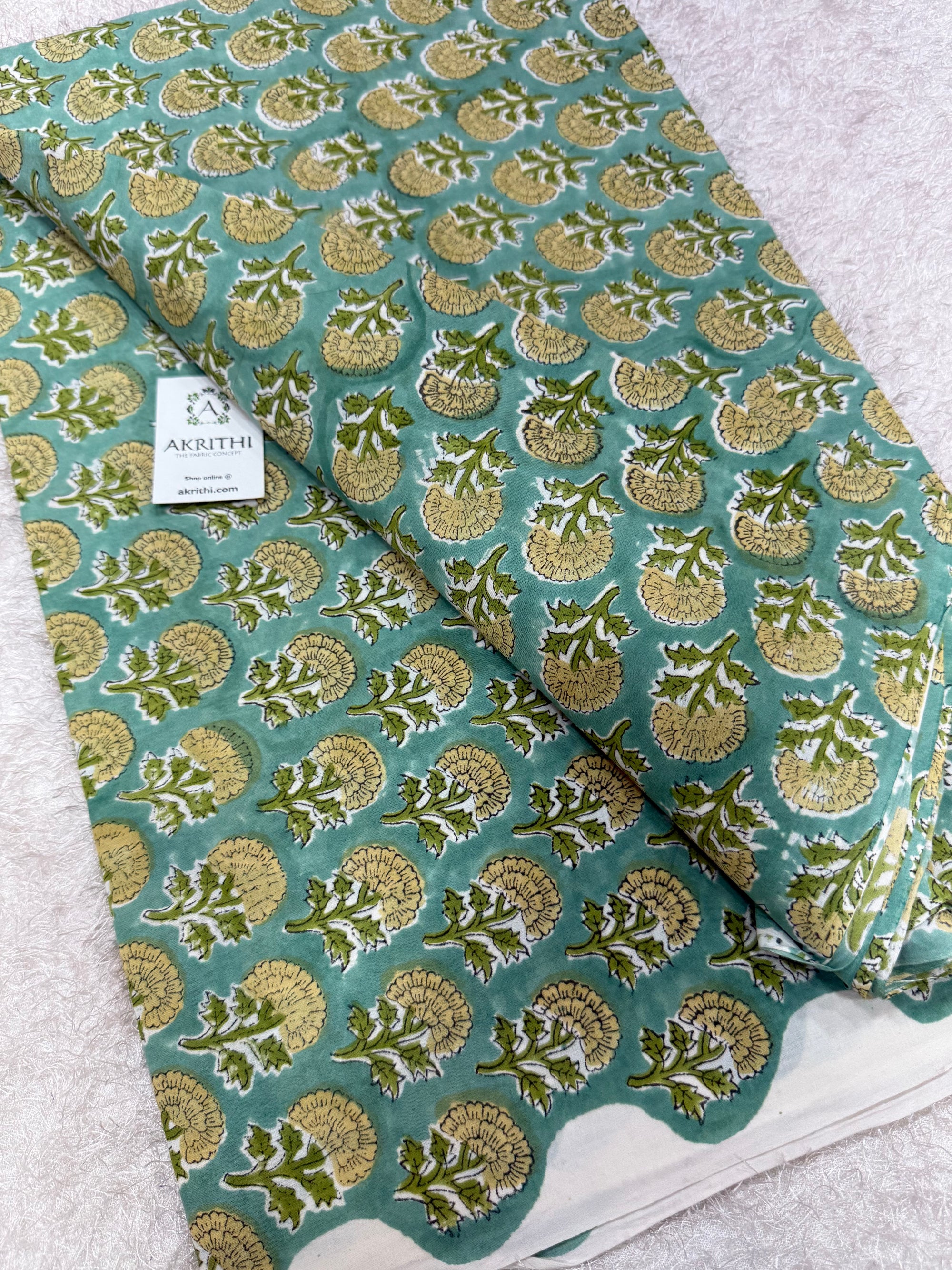 Hand block pure cotton fabric