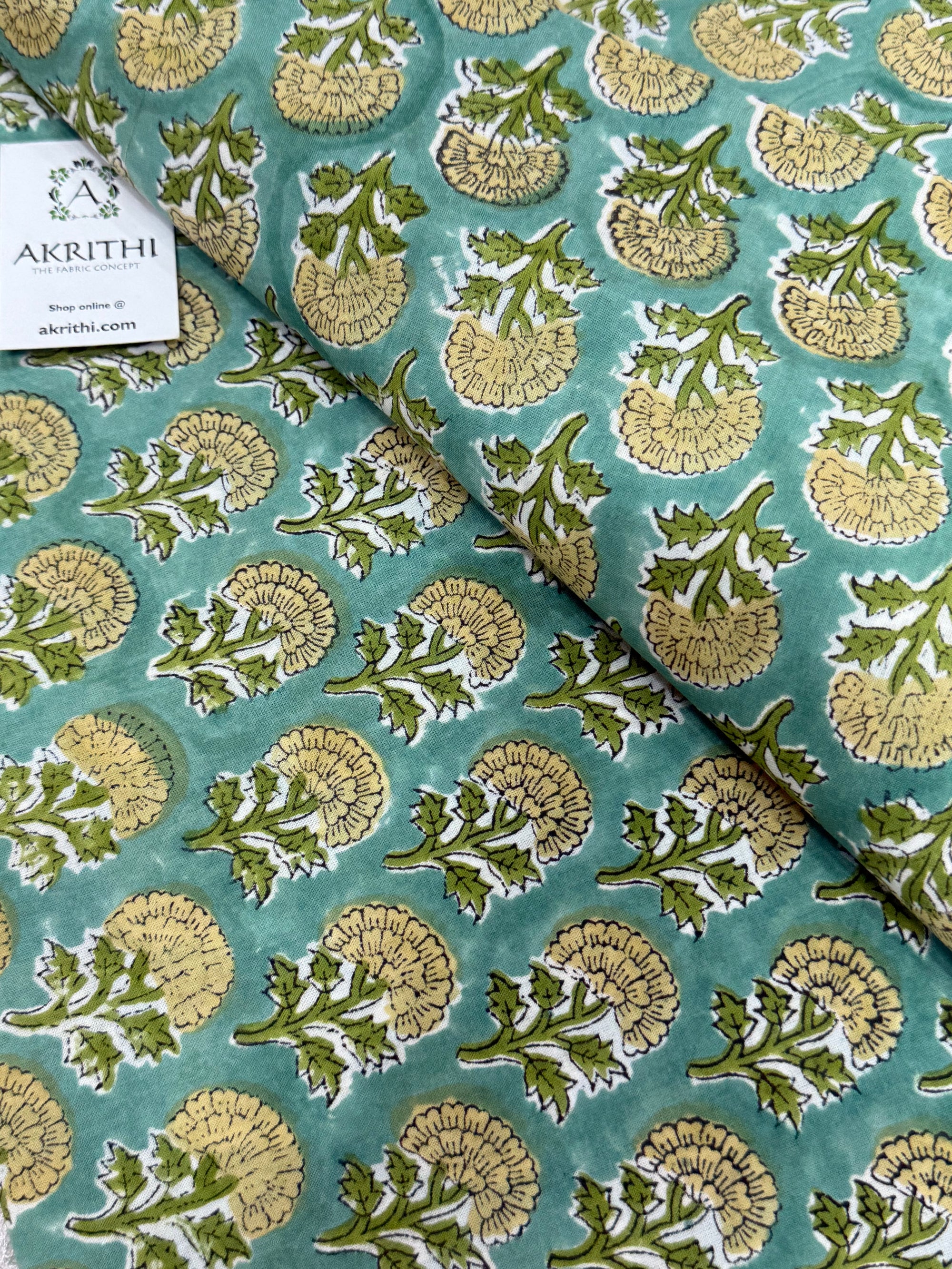 Hand block pure cotton fabric