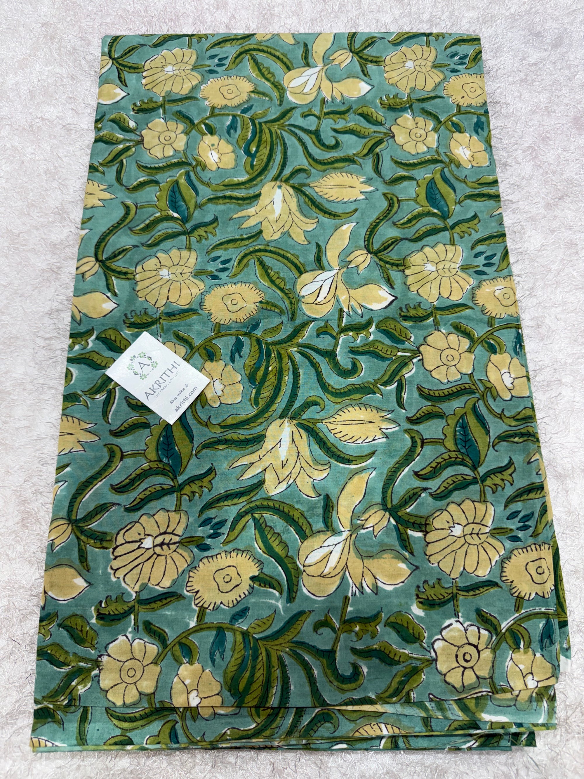Hand block pure cotton fabric