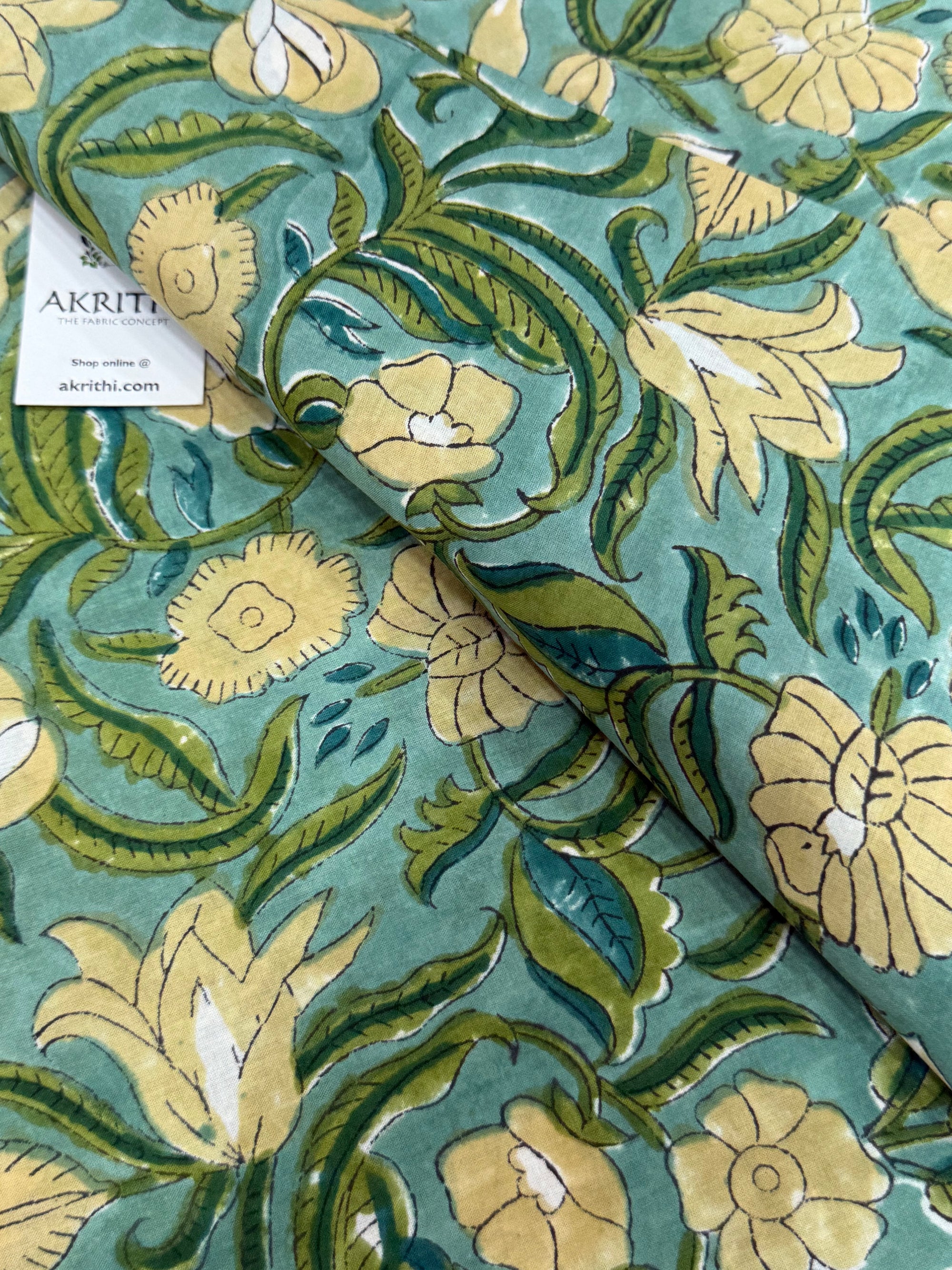 Hand block pure cotton fabric