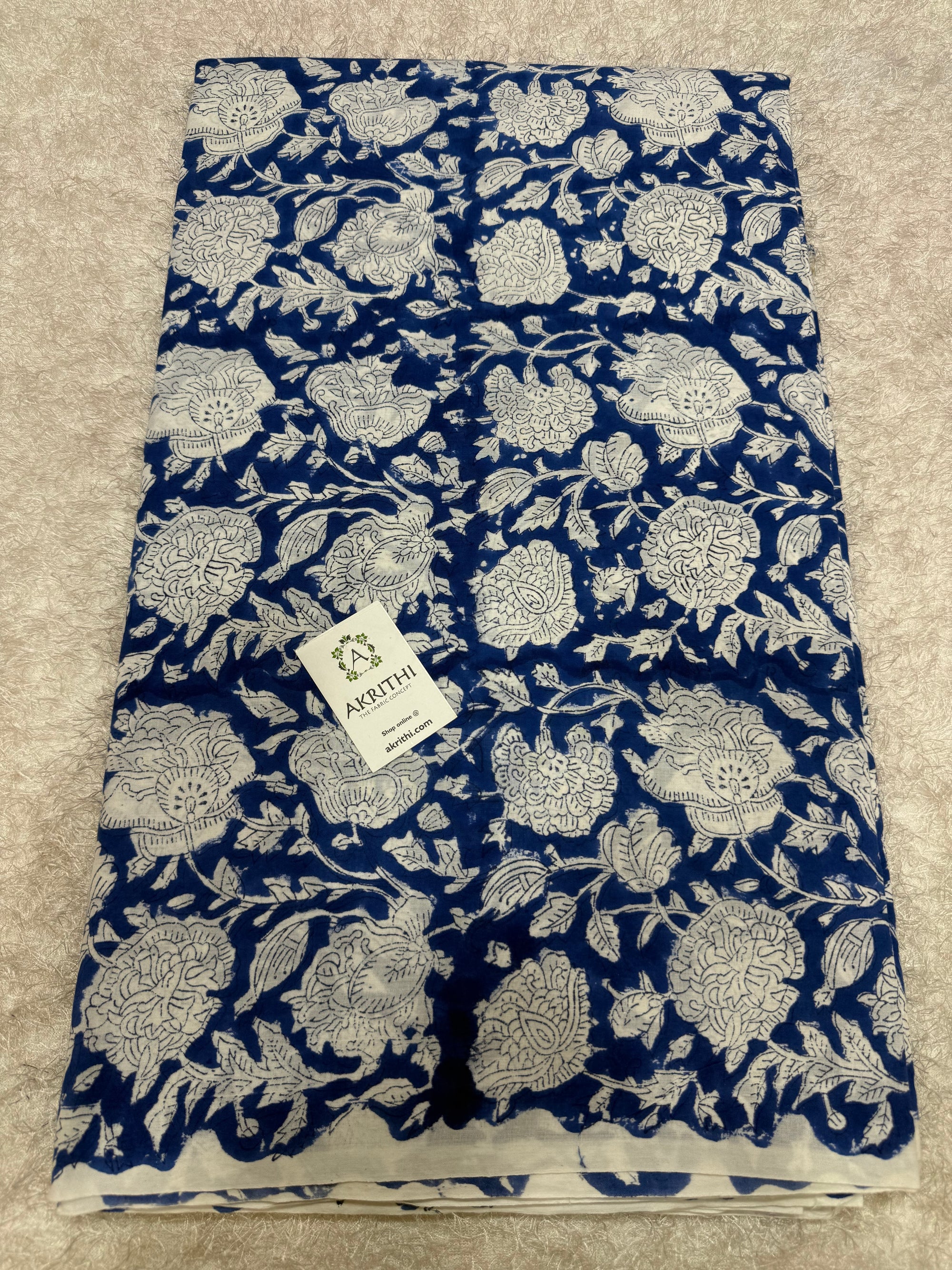 Hand block pure cotton fabric