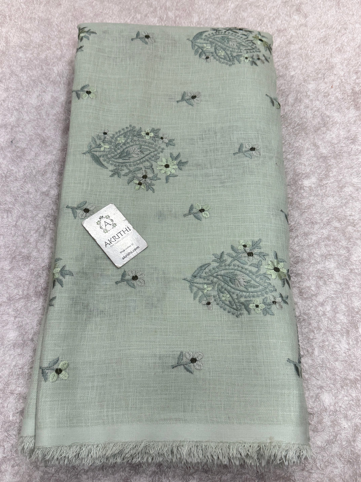 Embroidered linen fabric