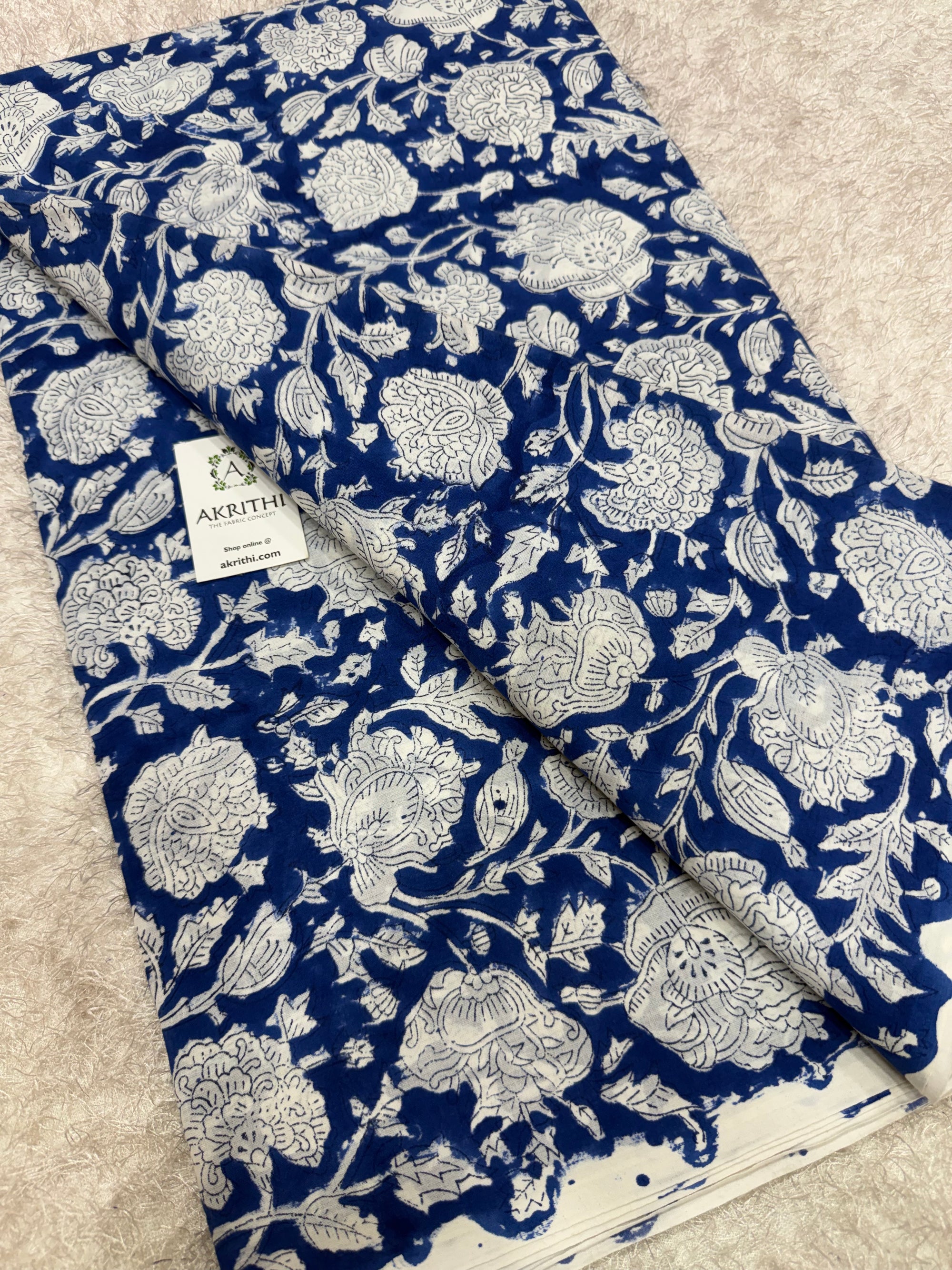 Hand block pure cotton fabric