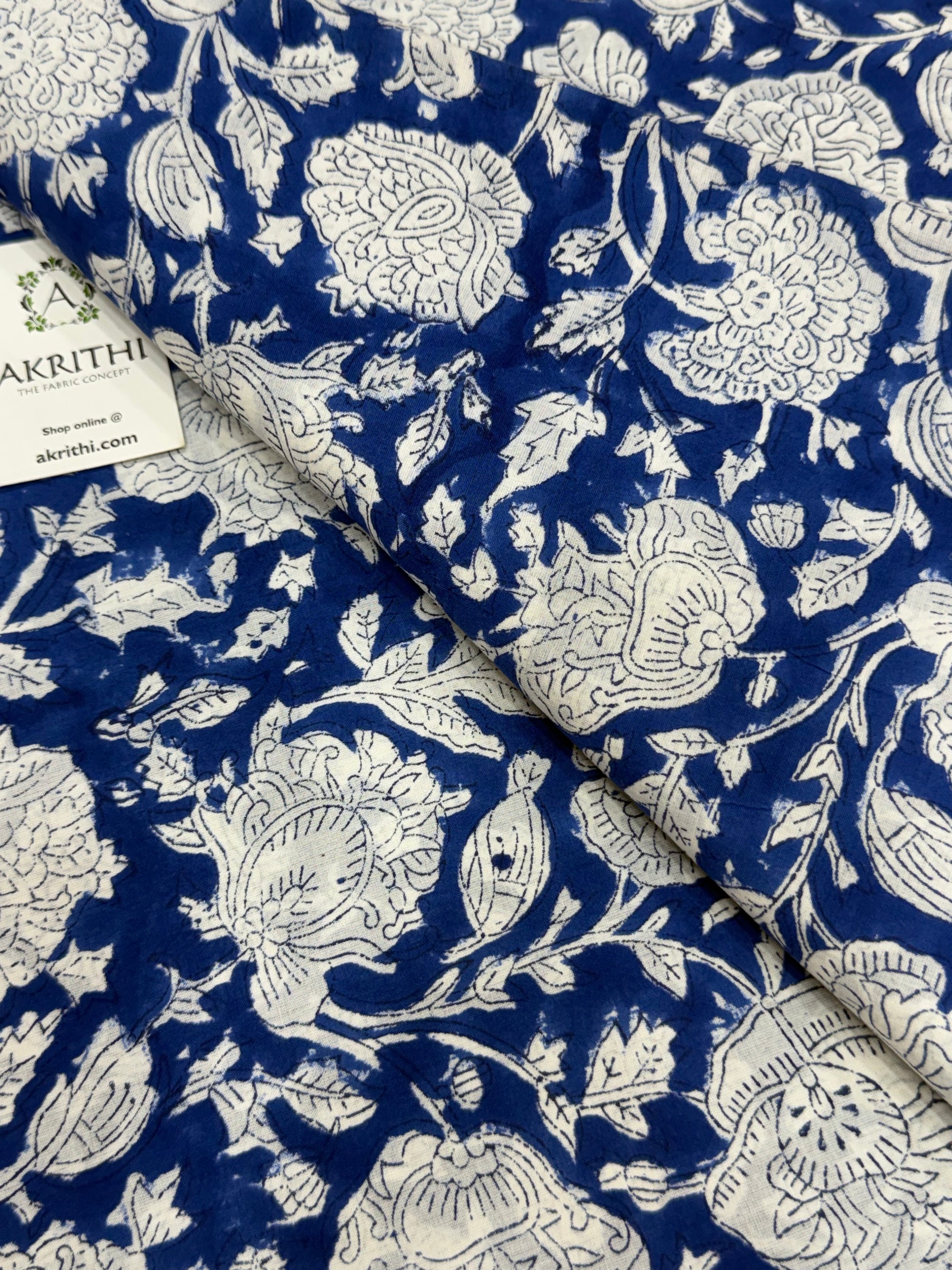 Hand block pure cotton fabric