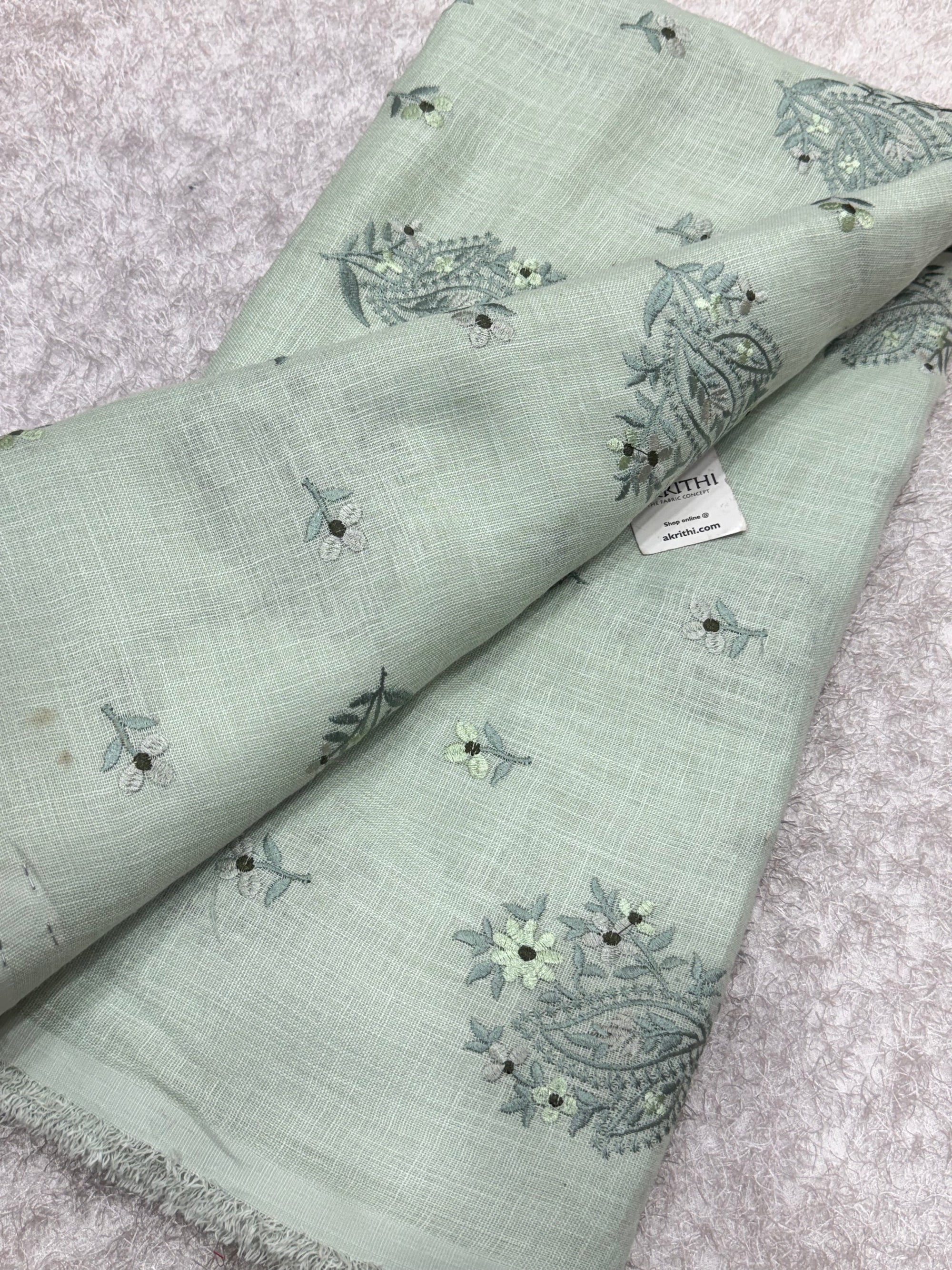 Embroidered linen fabric