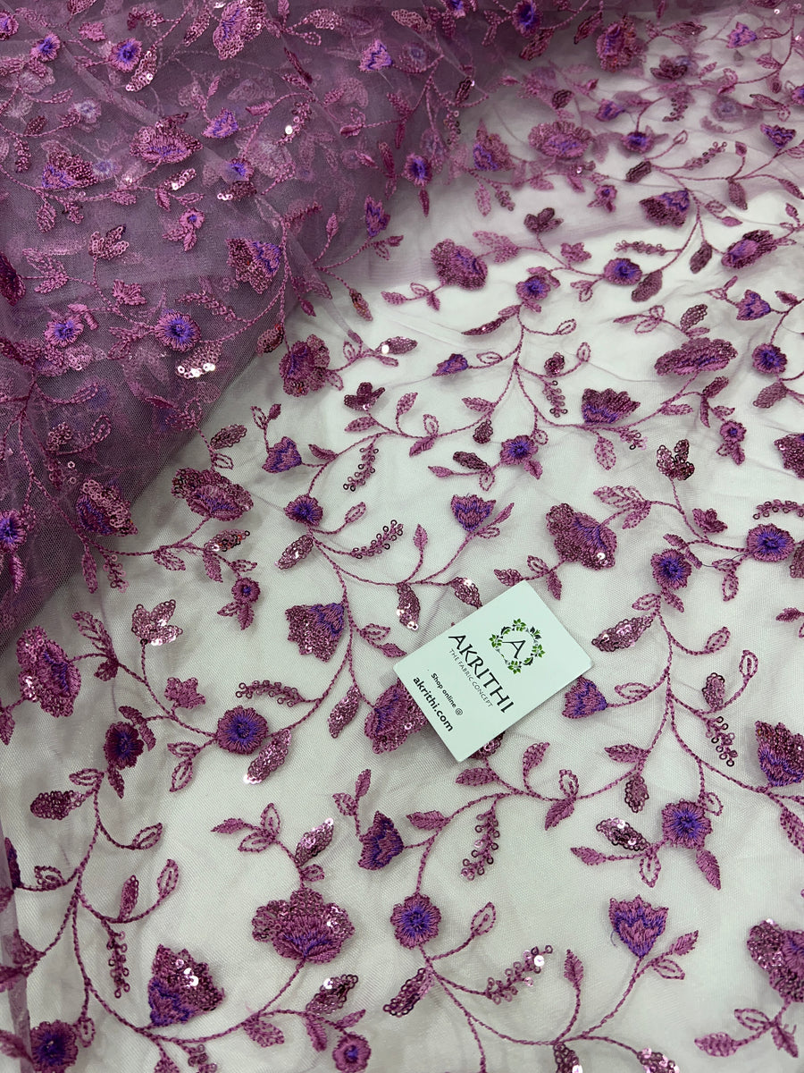 Embroidered net fabric