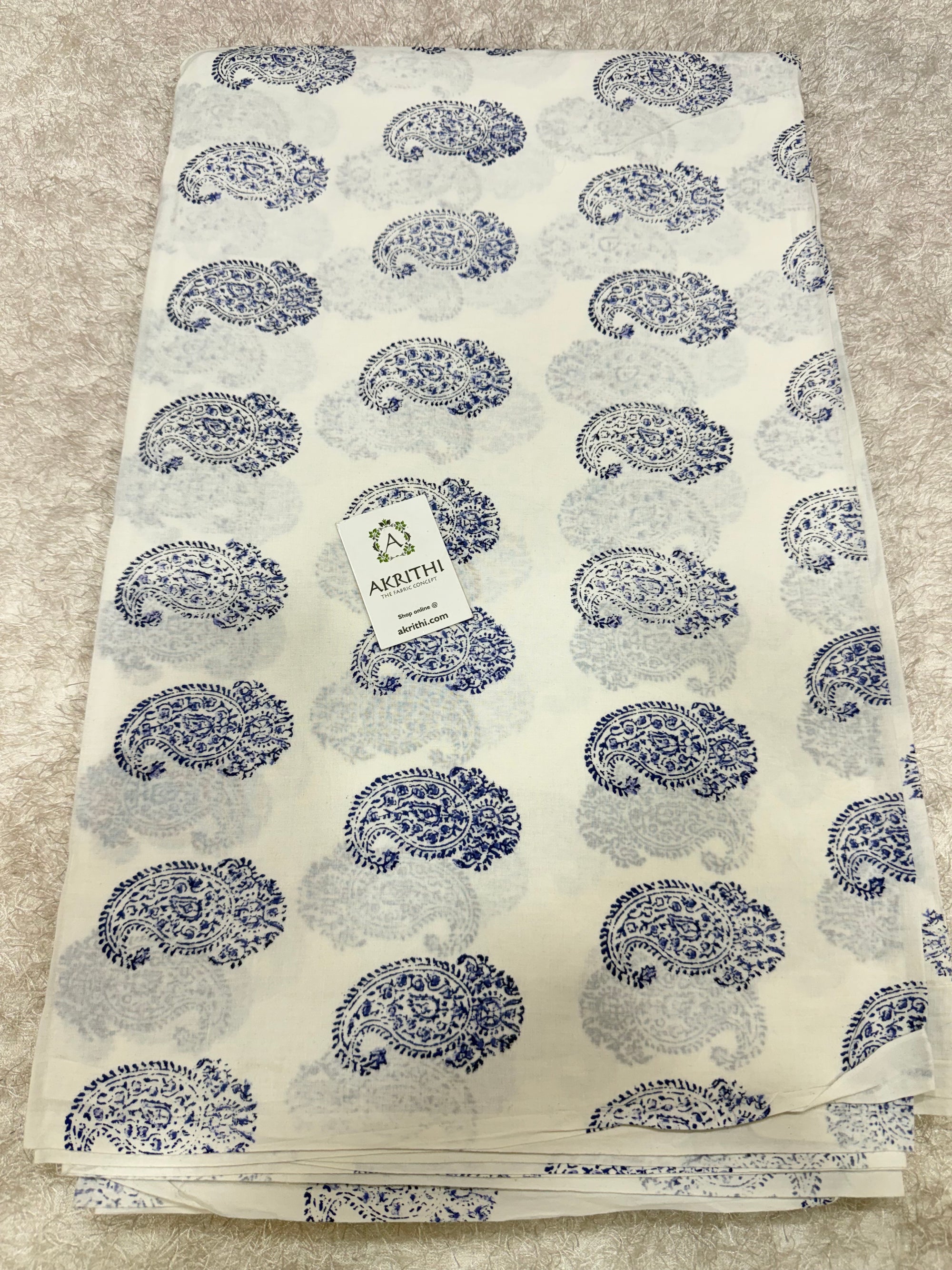 Hand block pure cotton fabric